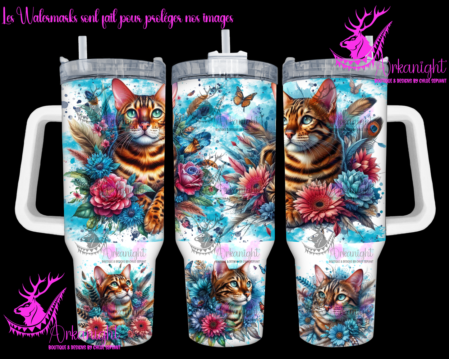 Numérique 40 oz - Turquoise Bengal Cat