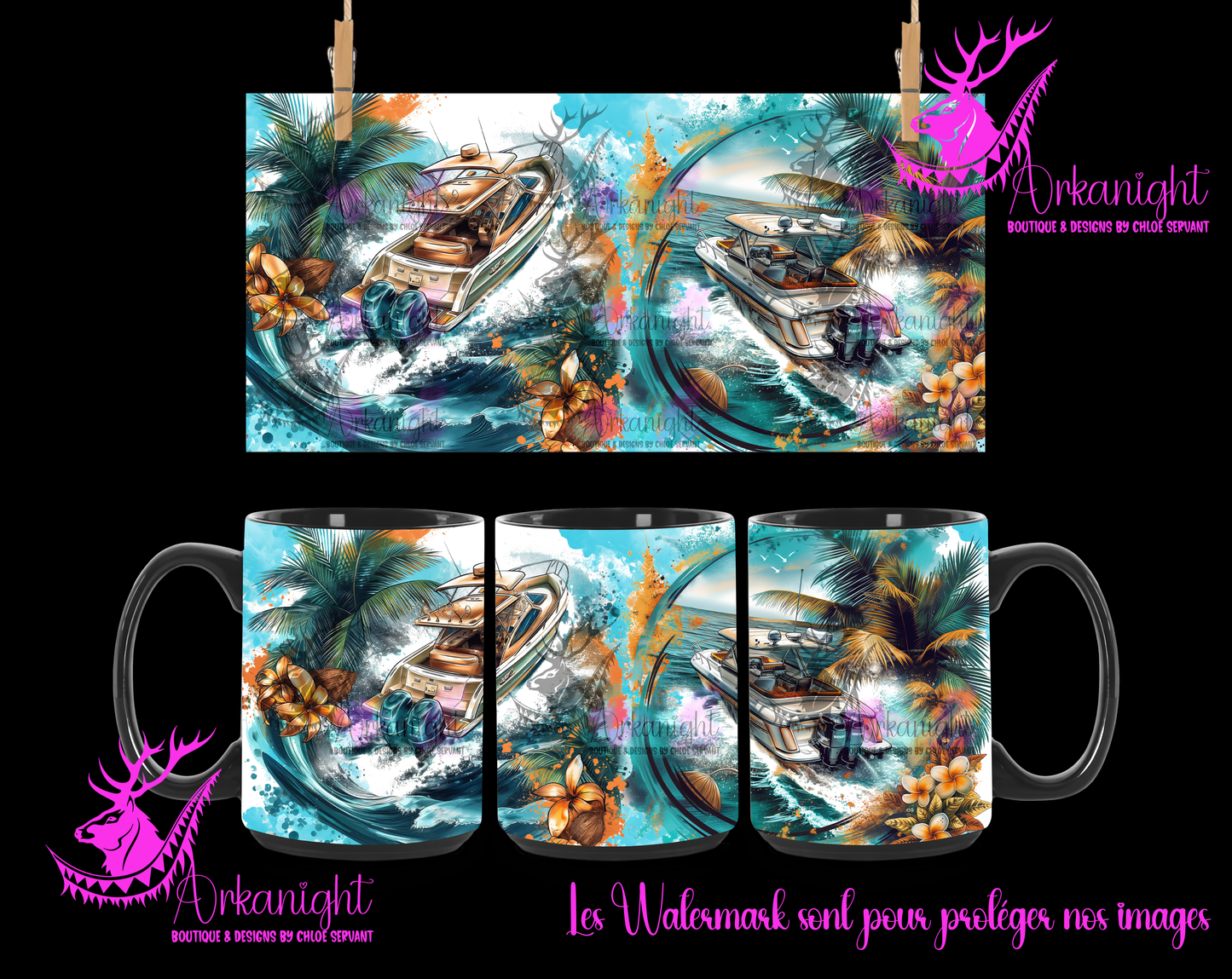 Tasse en céramique sur commande - Boat Life