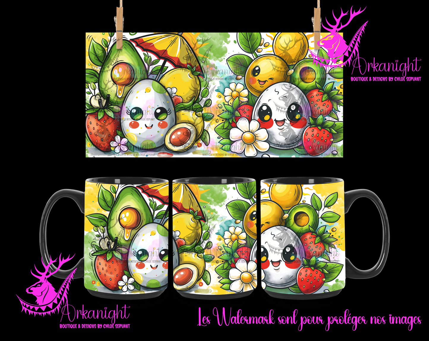 Tasse en céramique sur commande - Cute Summer Breakfast