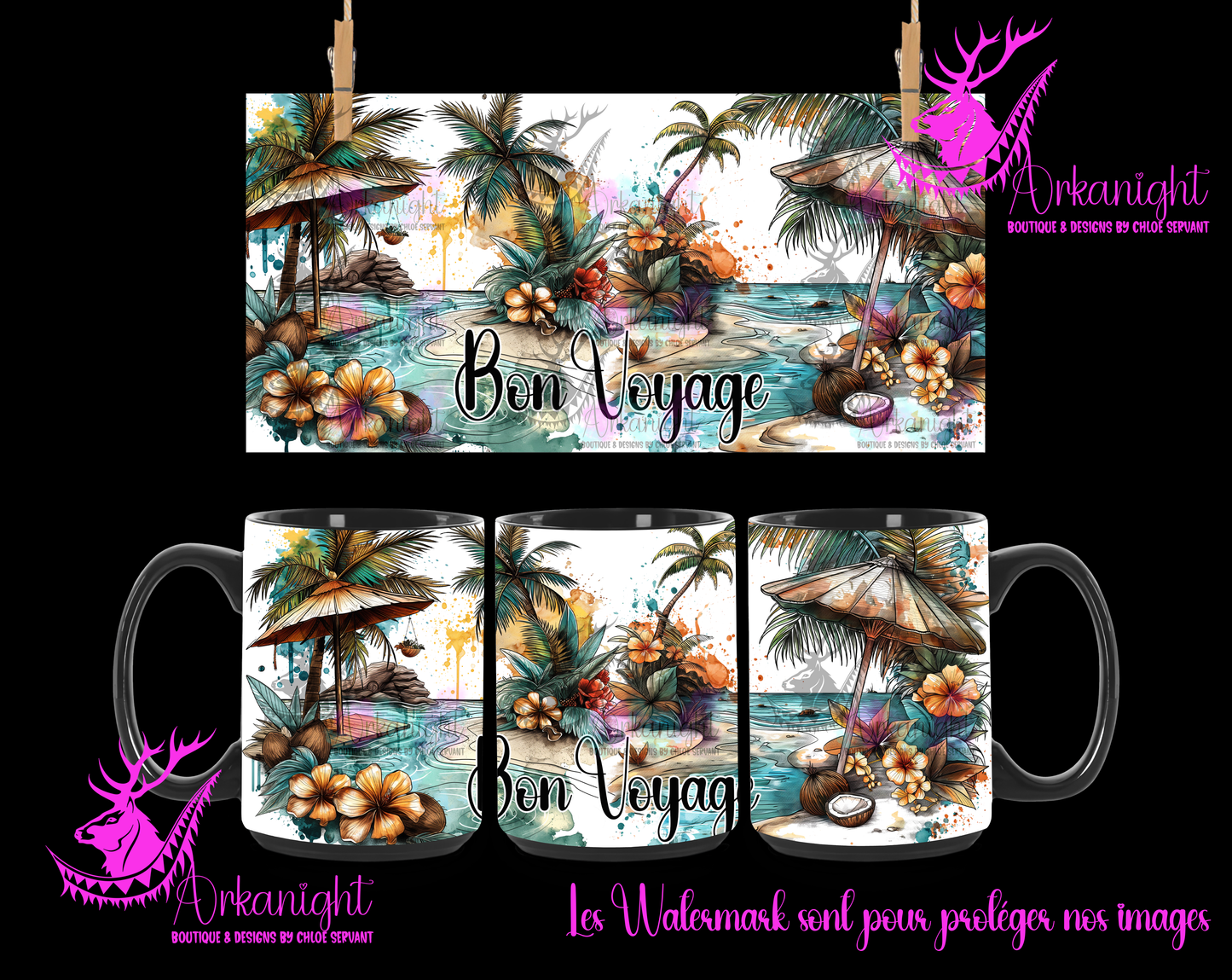 Tasse en céramique sur commande - Bon voyage