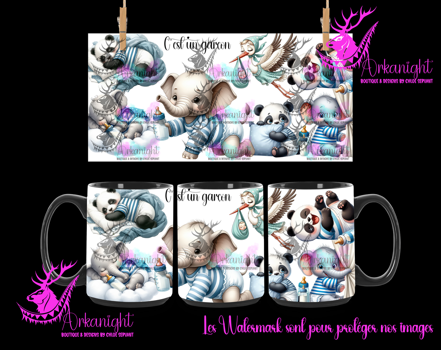 Tasse en céramique sur commande - C'est un garçon
