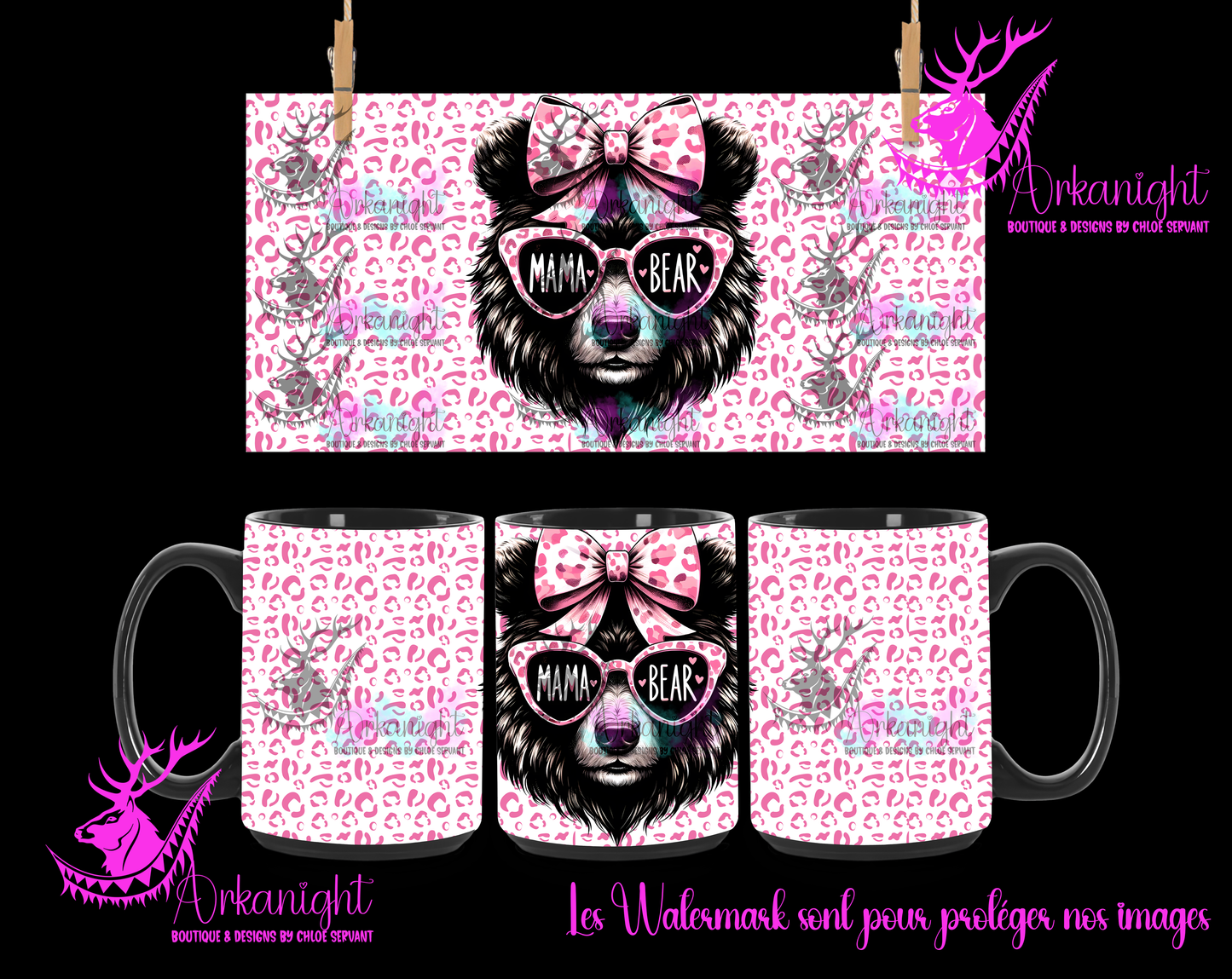 Tasse en céramique sur commande - Mama Bear