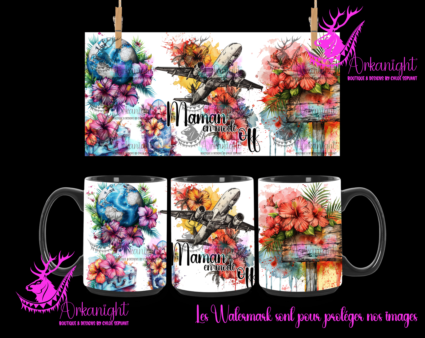 Tasse en céramique sur commande - Maman en mode off