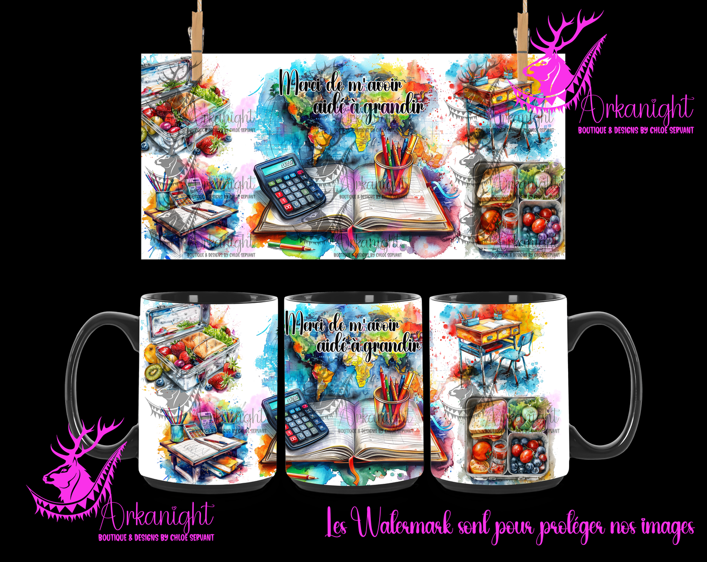 Tasse en céramique sur commande - Merci de m'aider à grandir