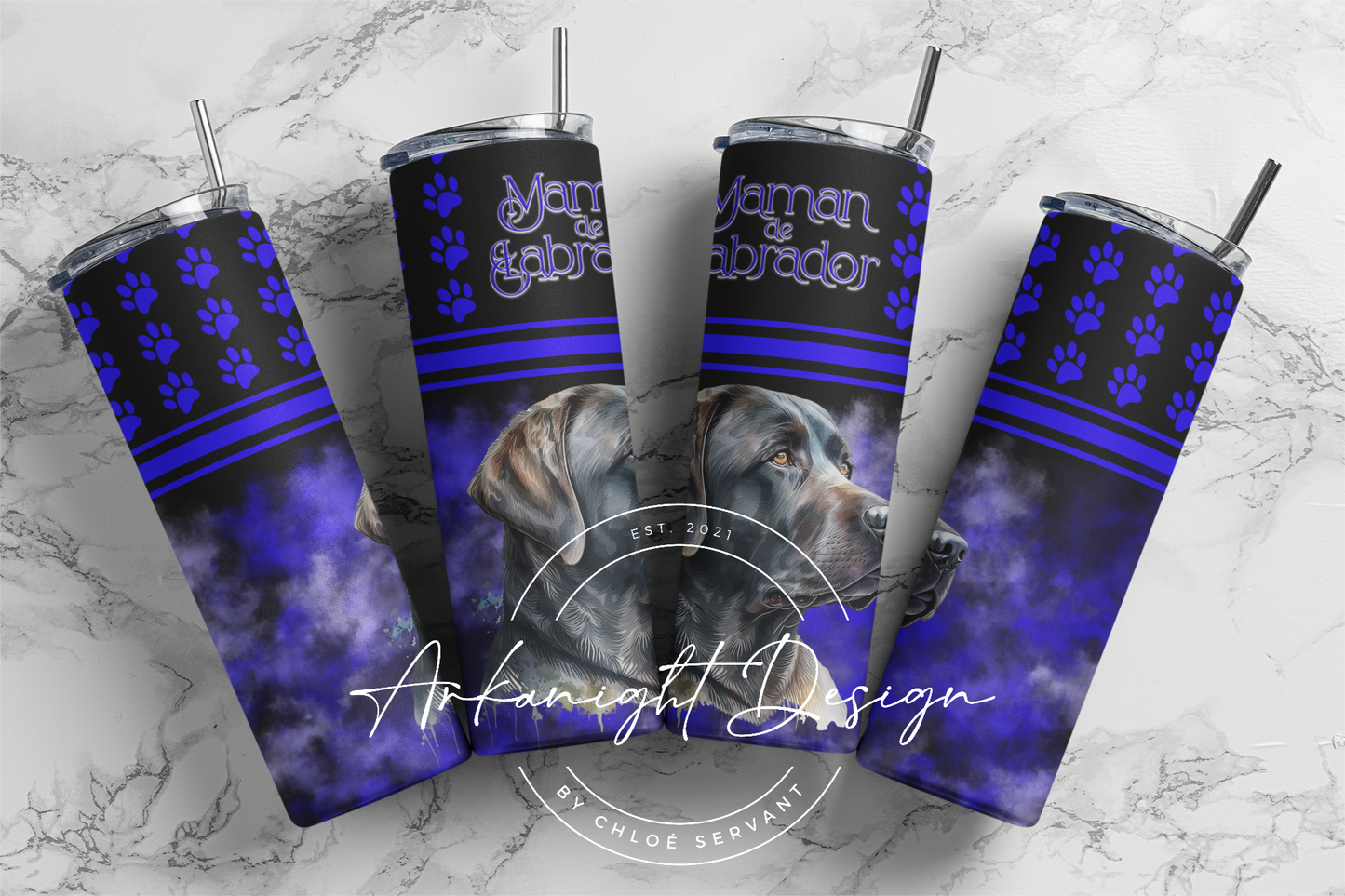 Gourde - Maman de Labrador Brun/Noir