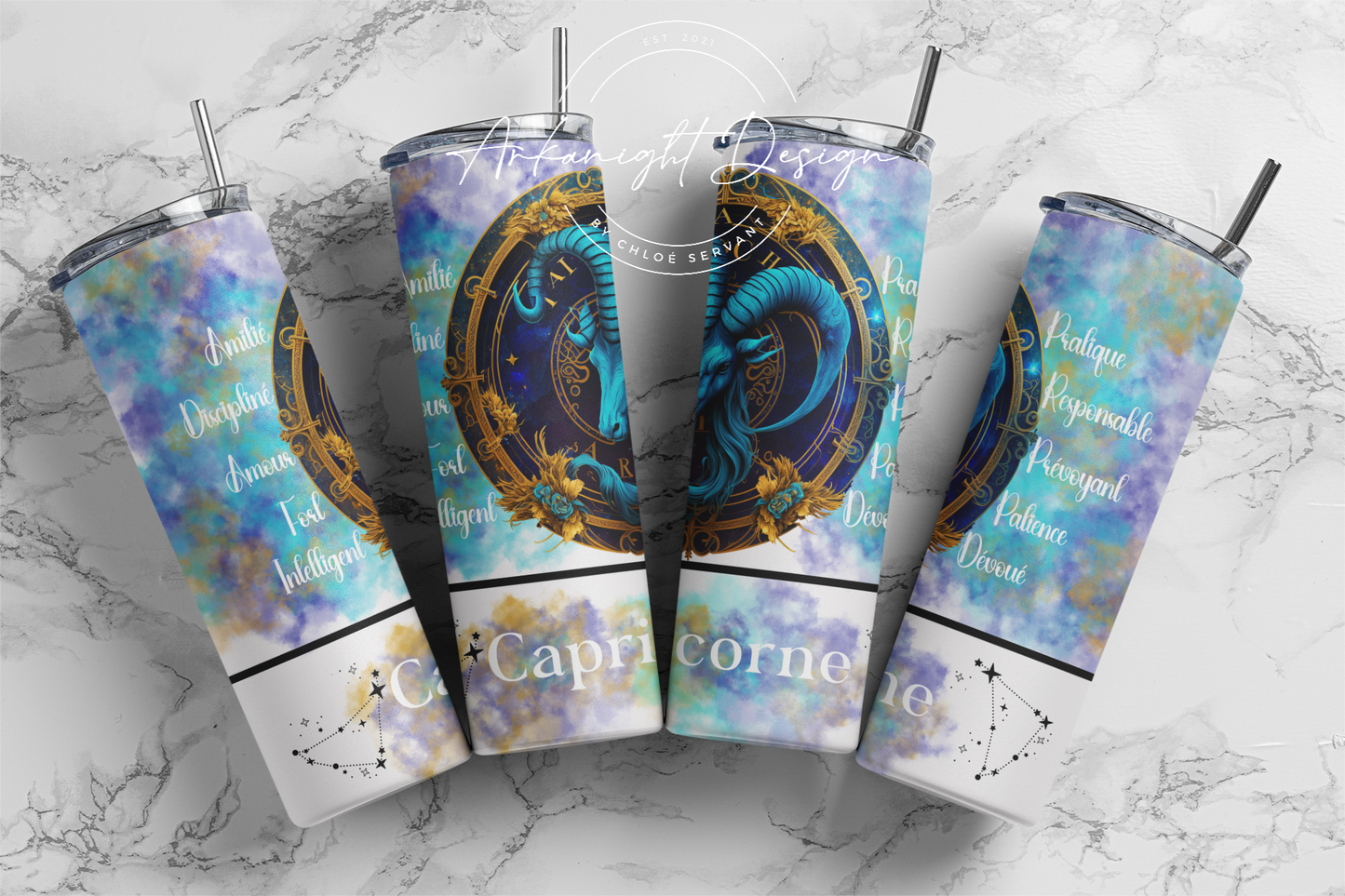 Gourde - Capricorne - Français - Blanc