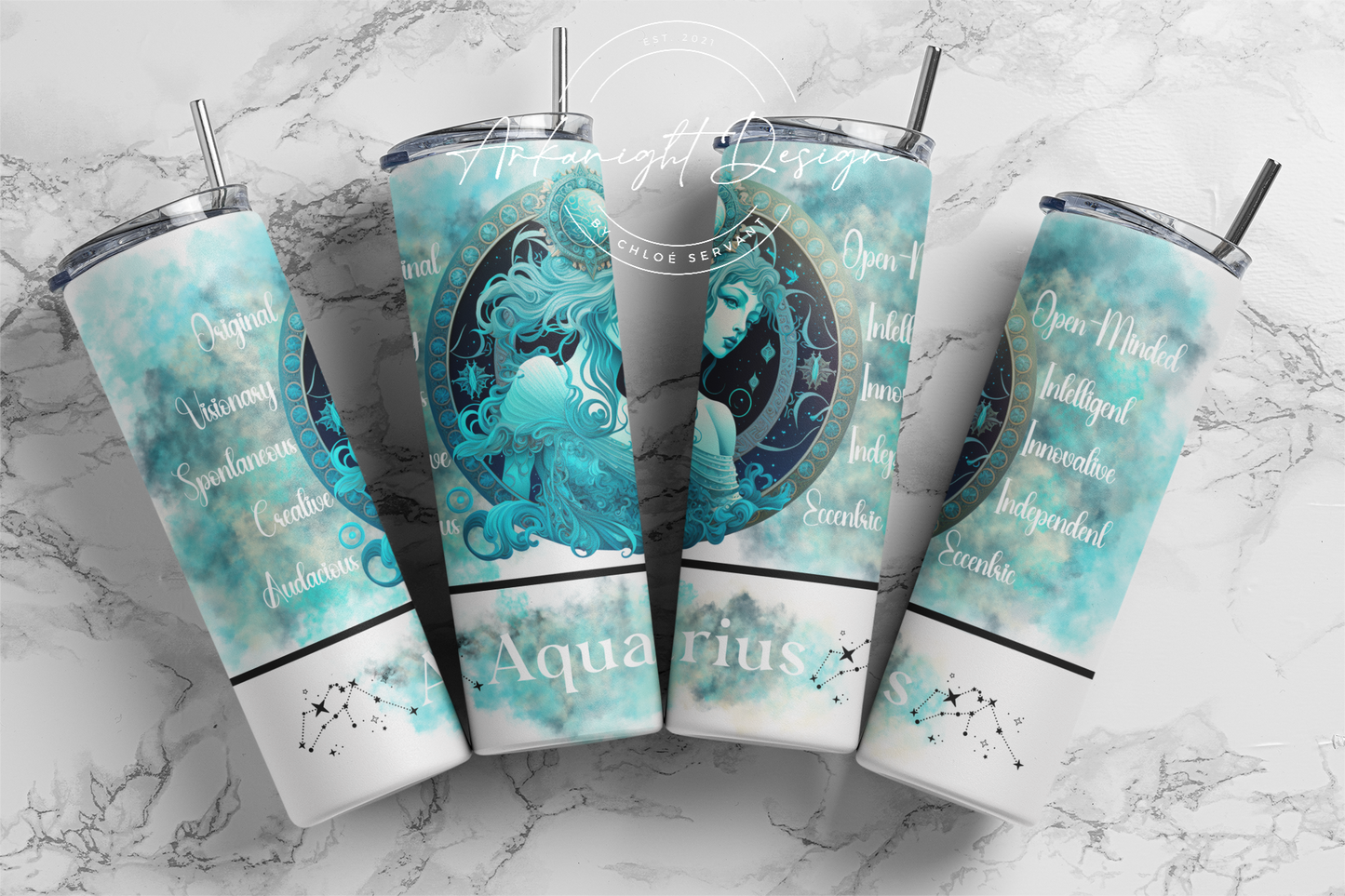 Gourde - Aquarius - English - White