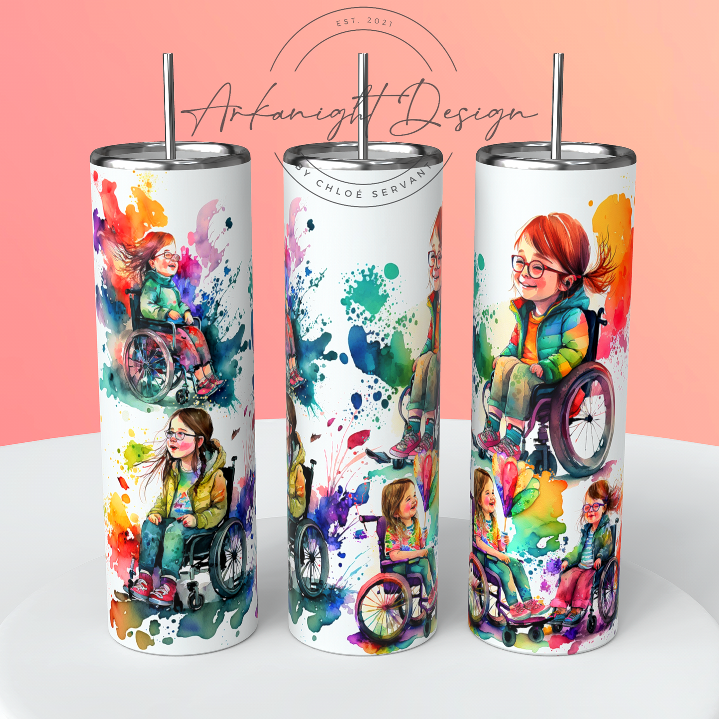 Gourde - Jeune fille en chaise roulante