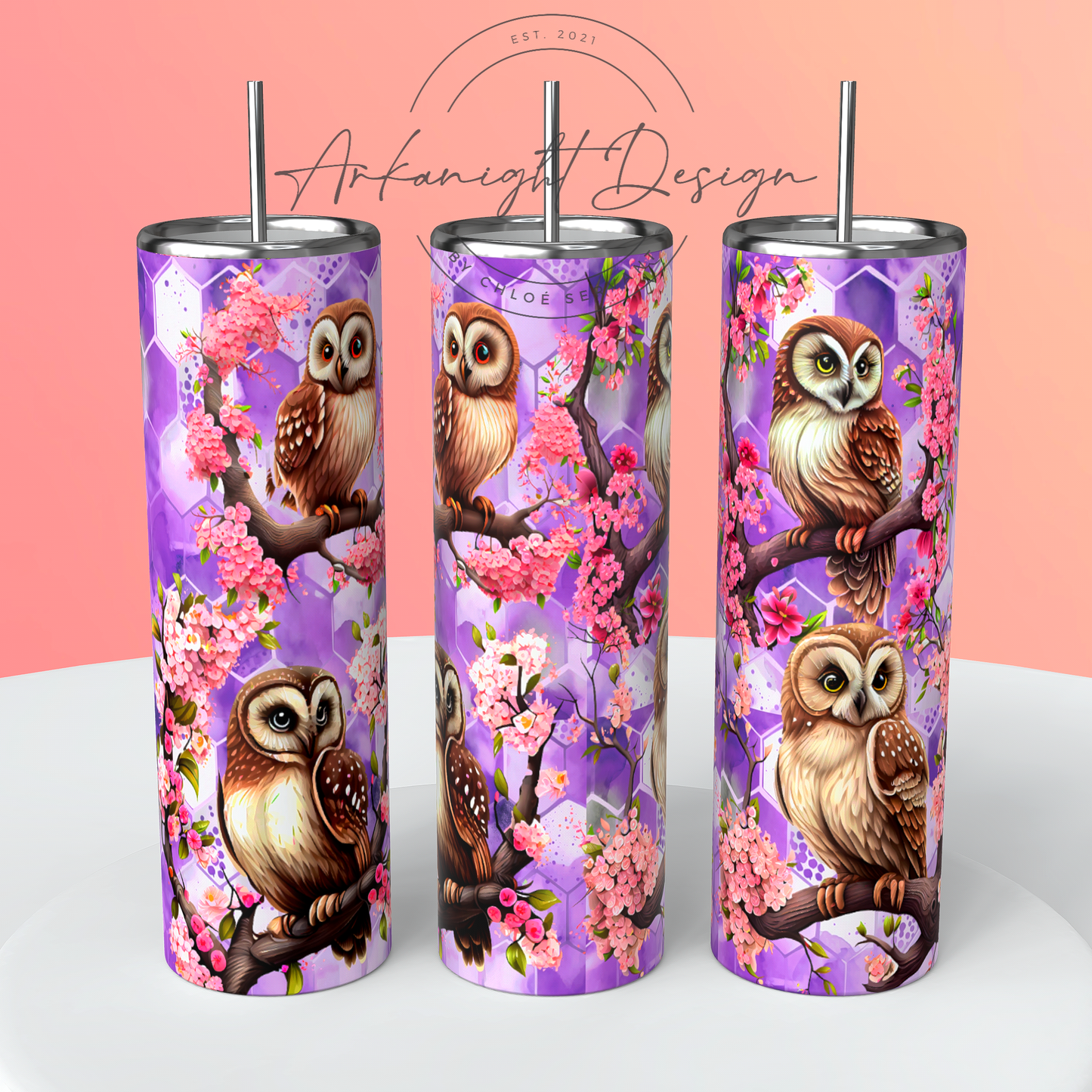 Gourde - Purple Owls