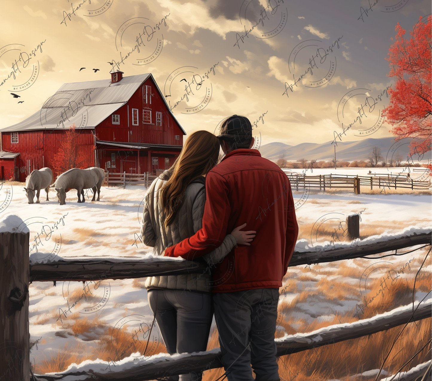 Winter Ranch couple - 03