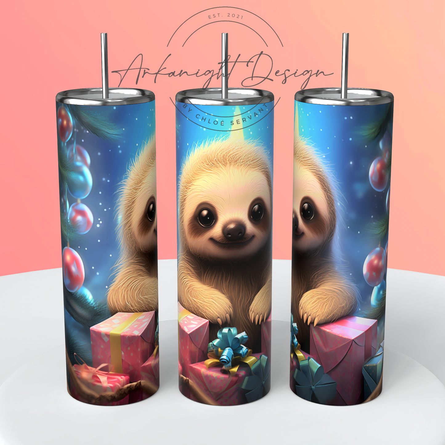 Gourdes - baby sloth with gift