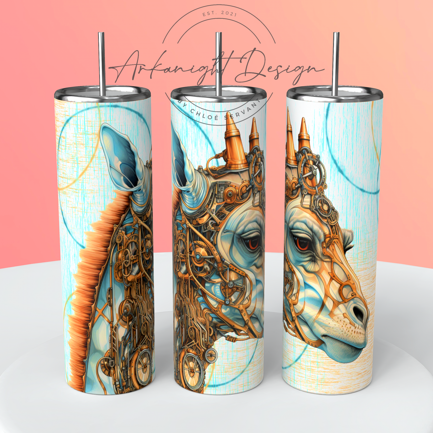 0040 -Gourde - Giraffe Steampunk