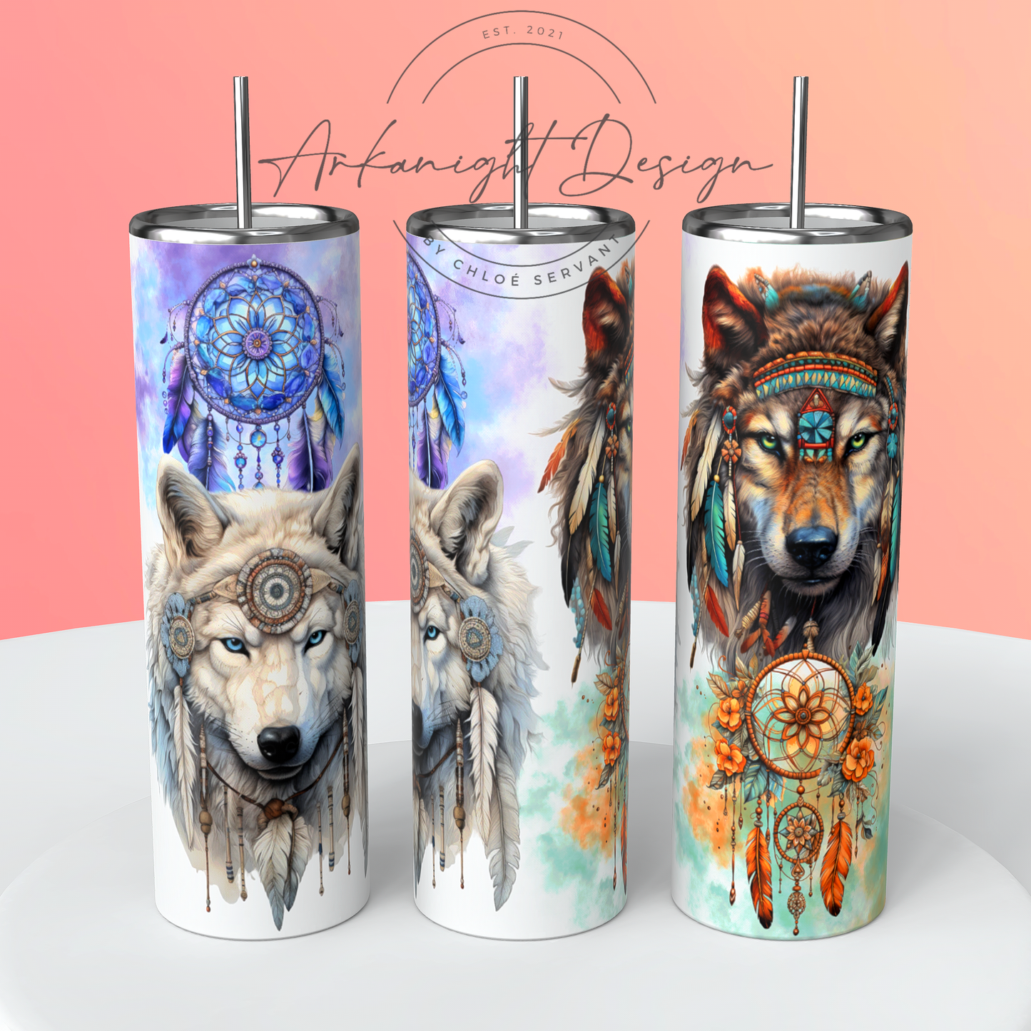 Gourdes - Wolf Boho Dreamcatcher