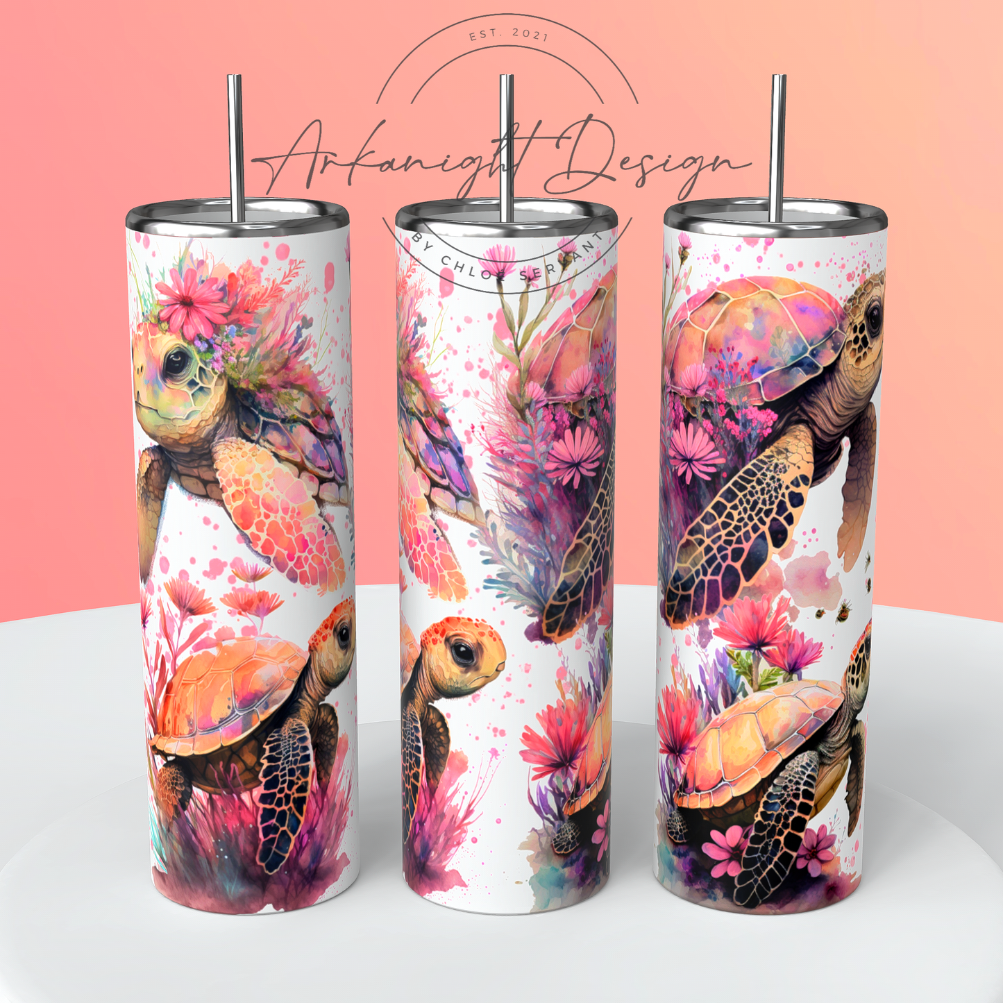 Gourde - Pink Sea Turtle