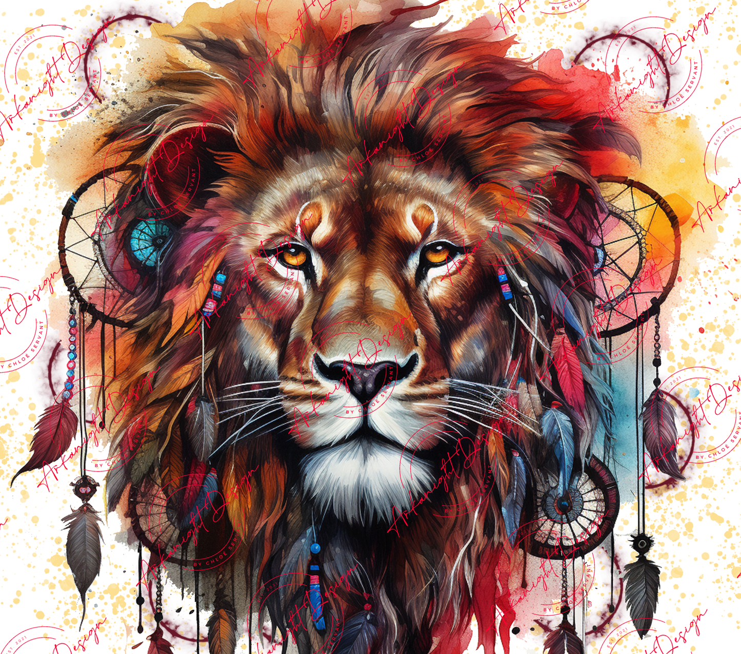 Watercolor Boho Lion King