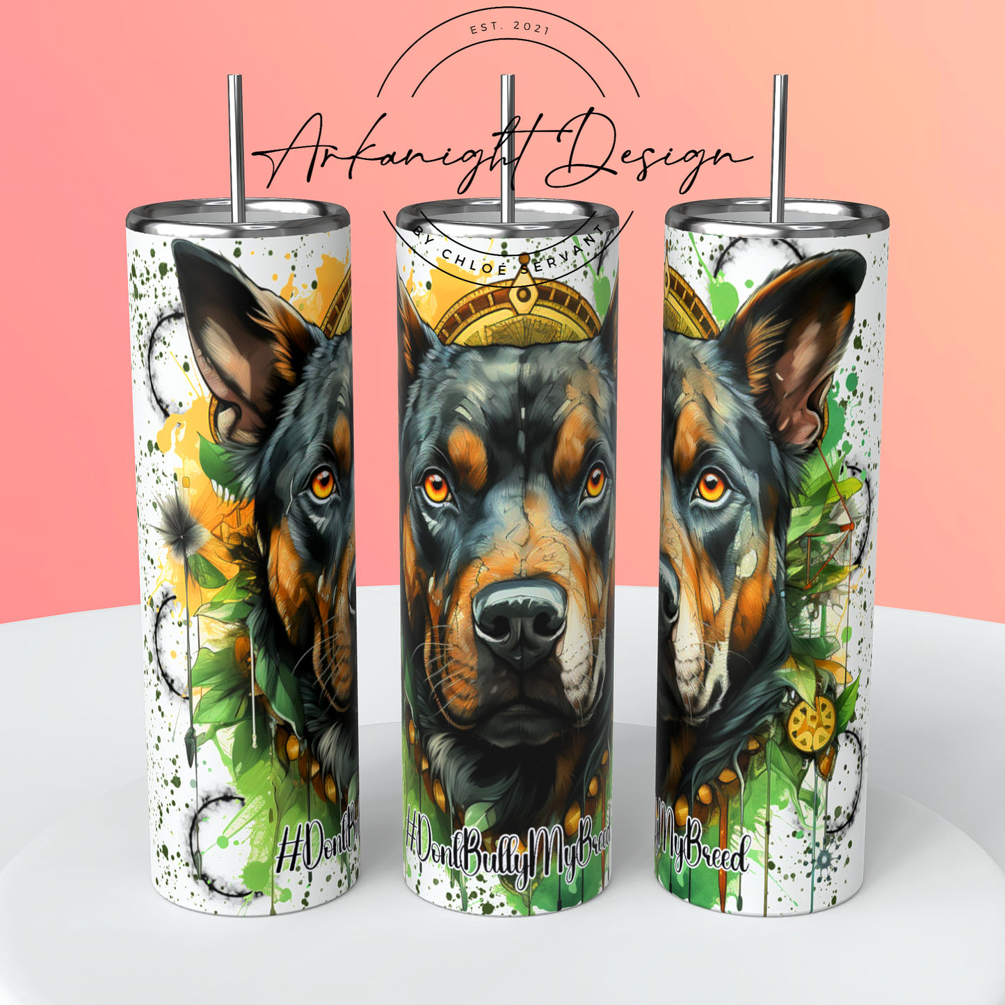 0057 -Gourde - #DontBullyMyBreed-Black & Tan