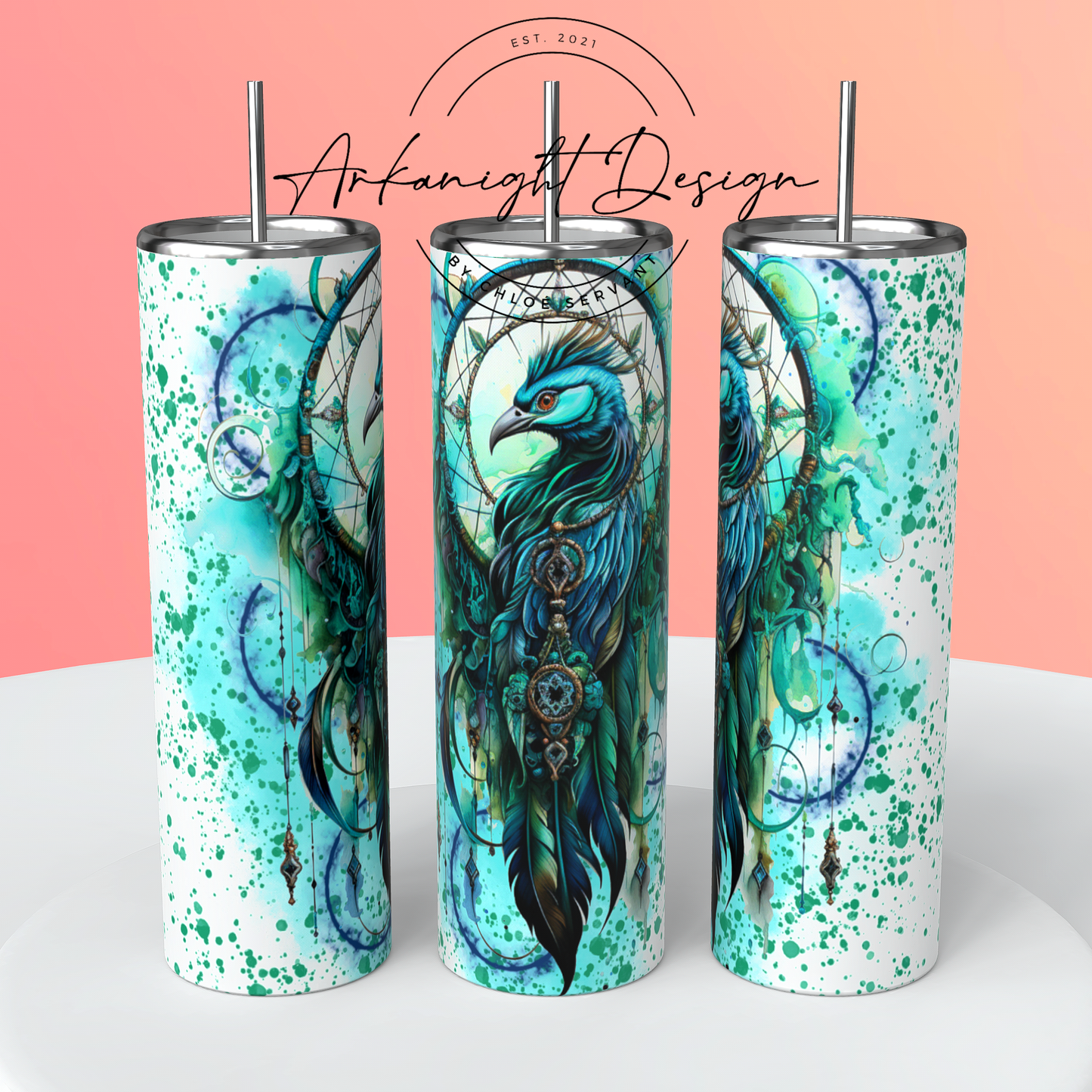 Gourde - Watercolor Boho Peacock