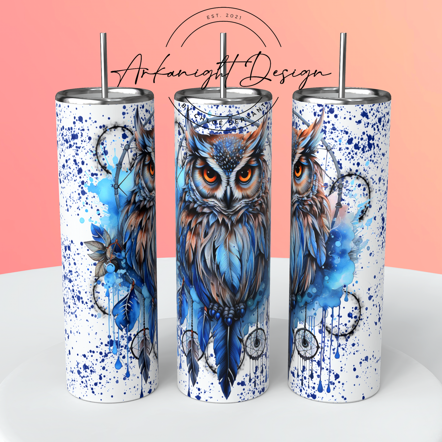 Watercolor Boho Owl