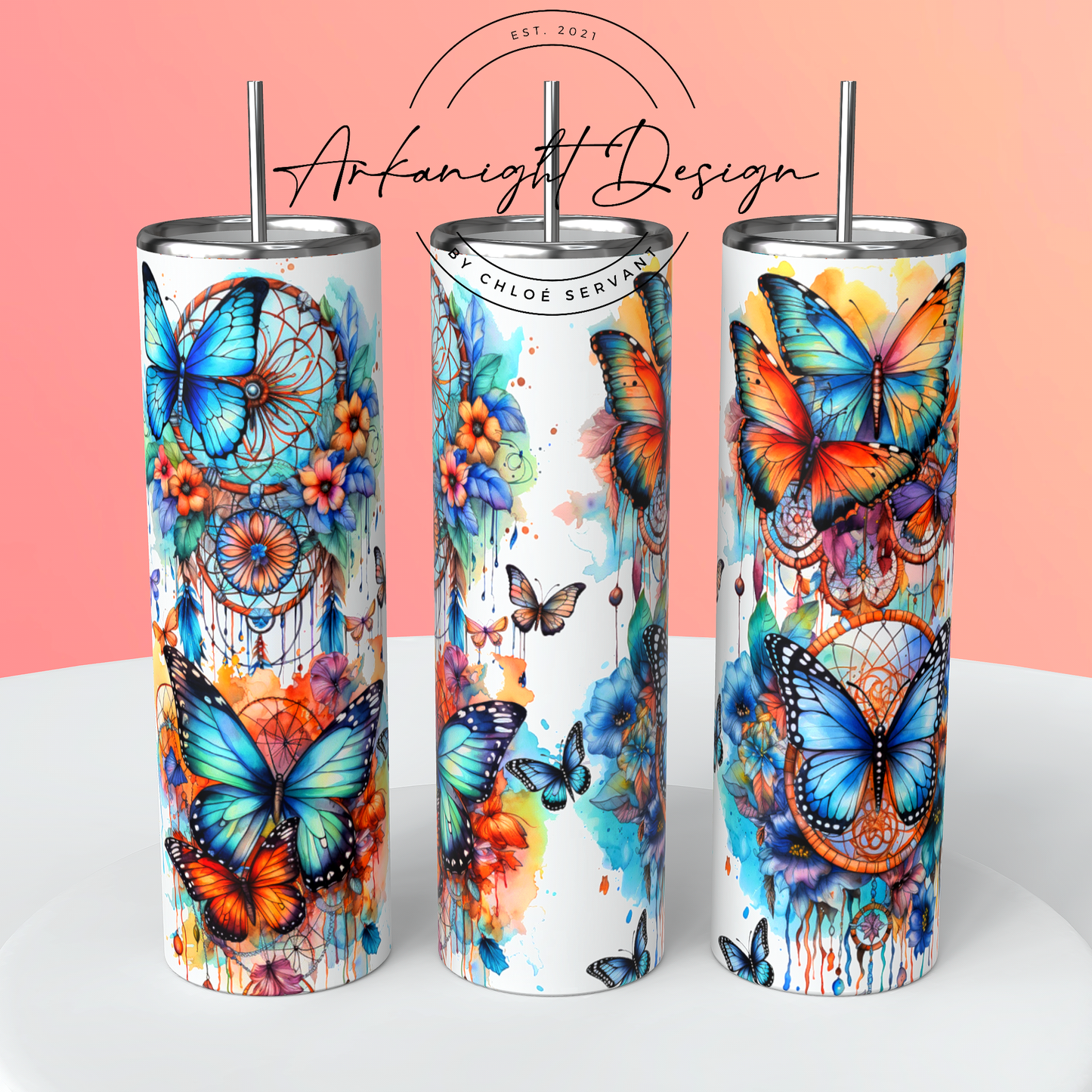Watercolor Boho Butterfly