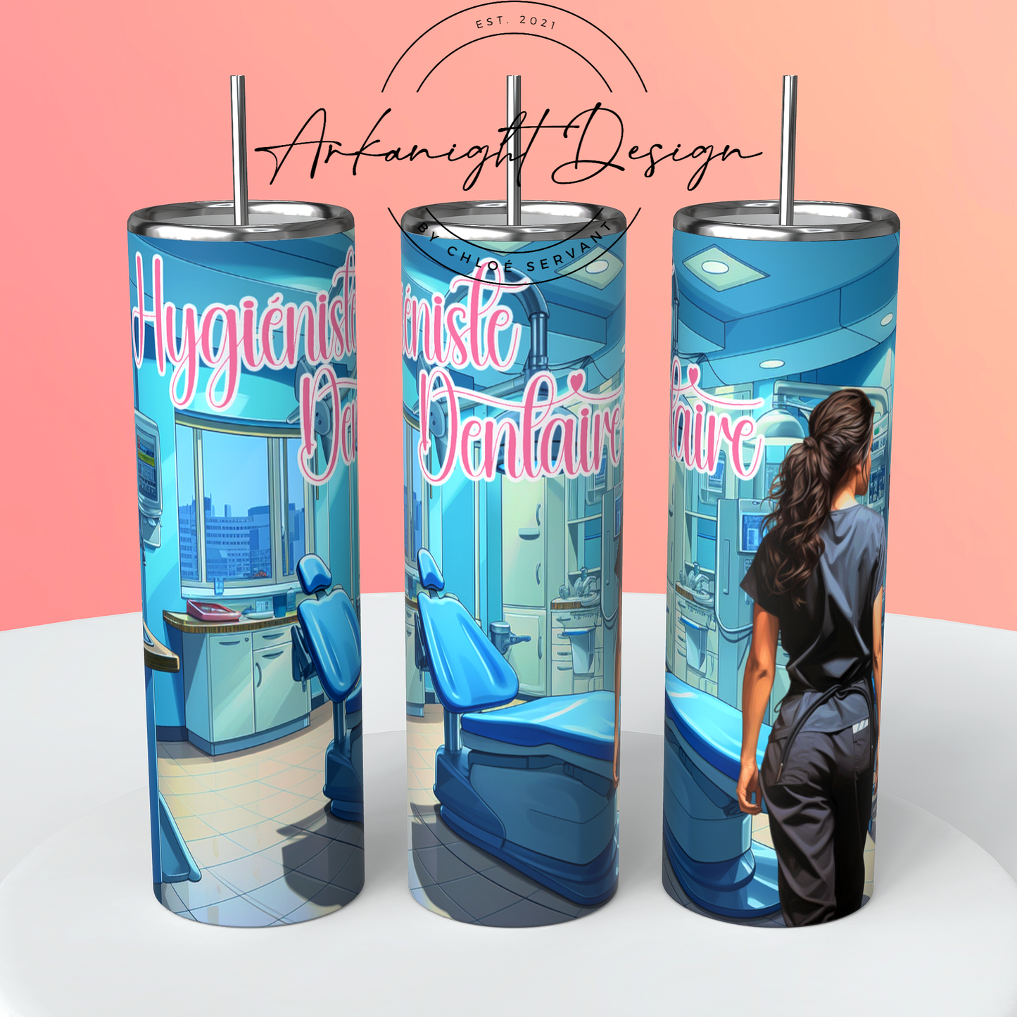 Gourde sur commande - Hygiéniste Dentaire - Brune foncée