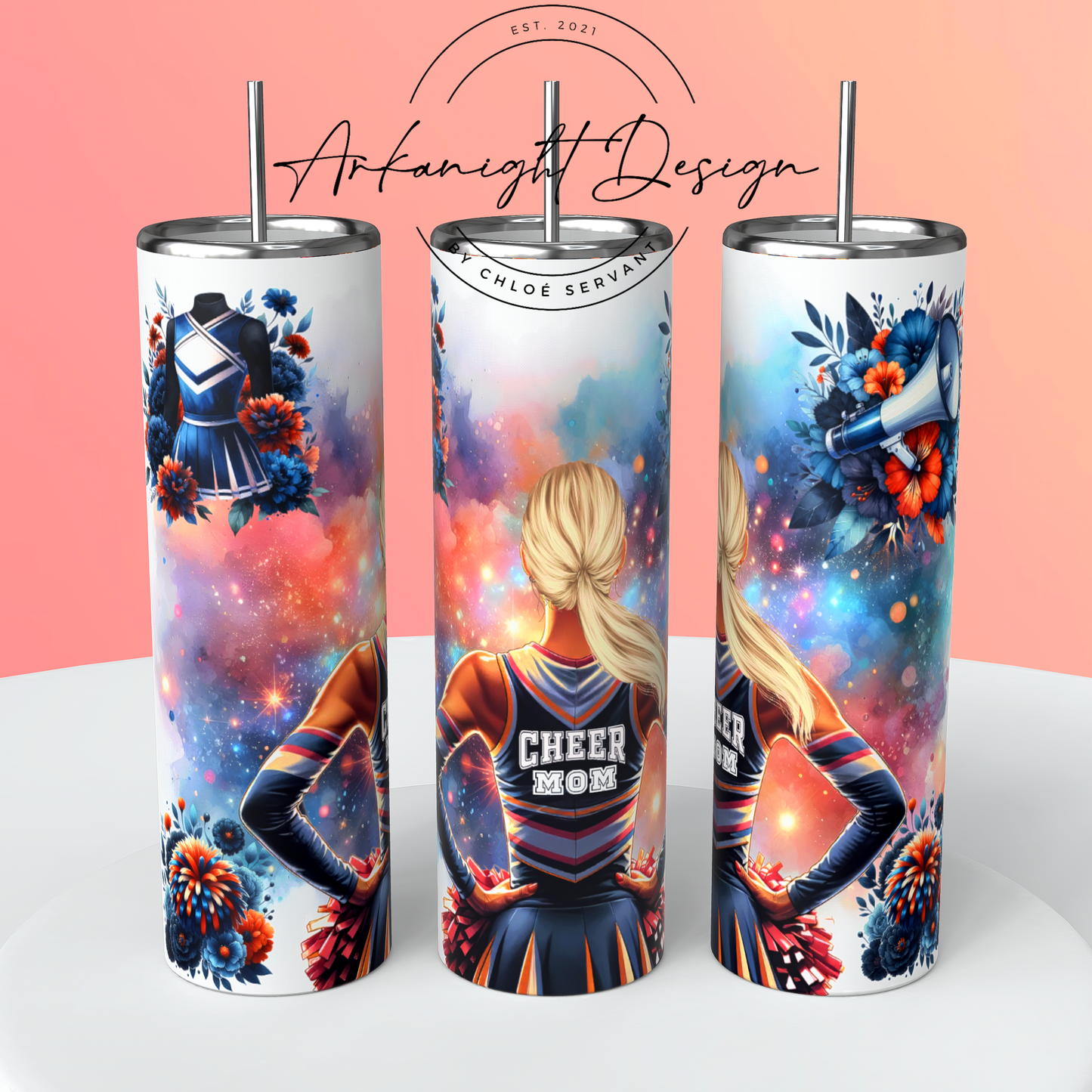 Gourde sur commande - Cheer Mom - Cheveux Blond