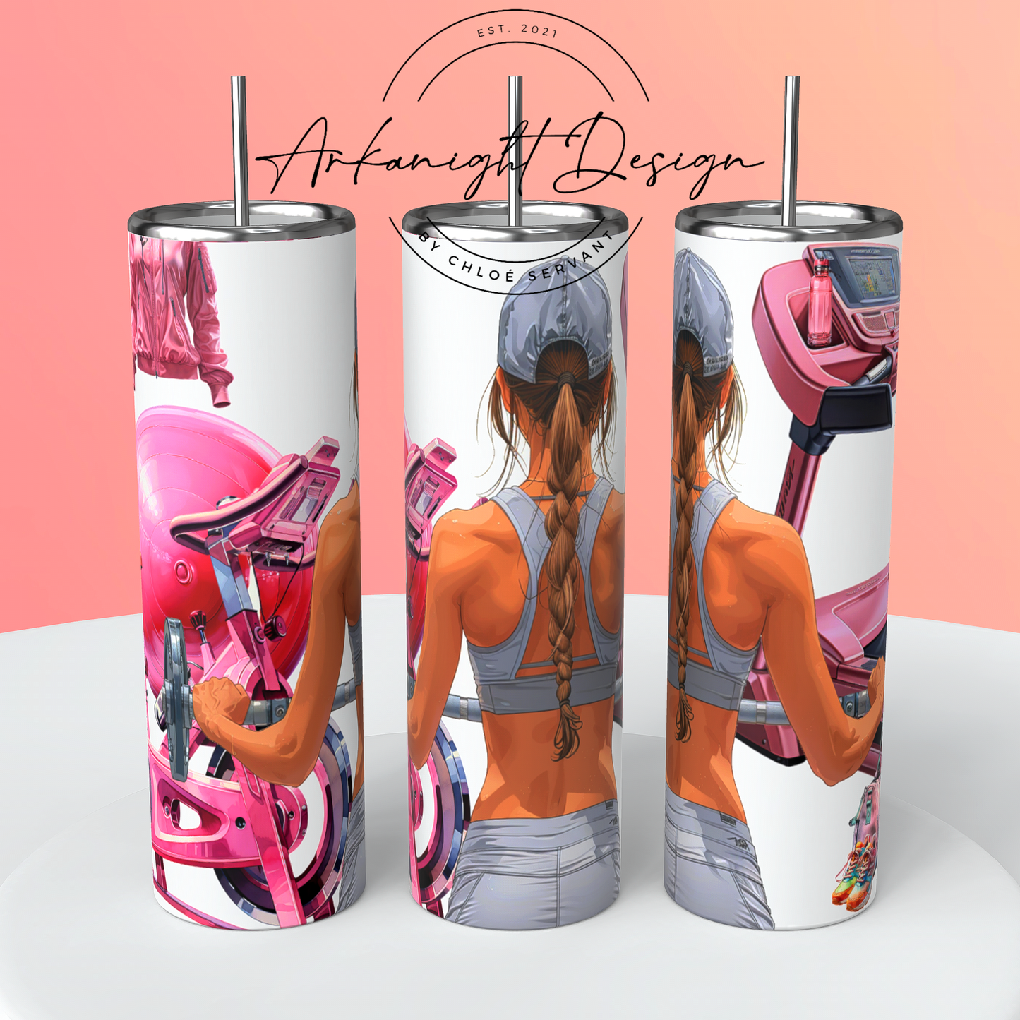 Gourde sur commande - Gym Girl - Brune / Châtain