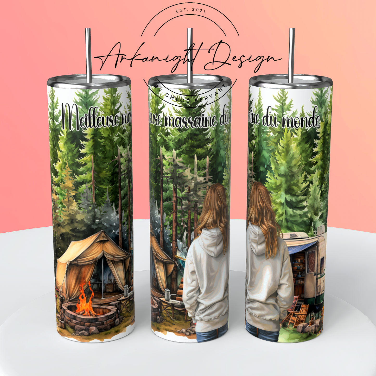 Gourde sur commande - Meilleure Marraine - Cheveux Blond