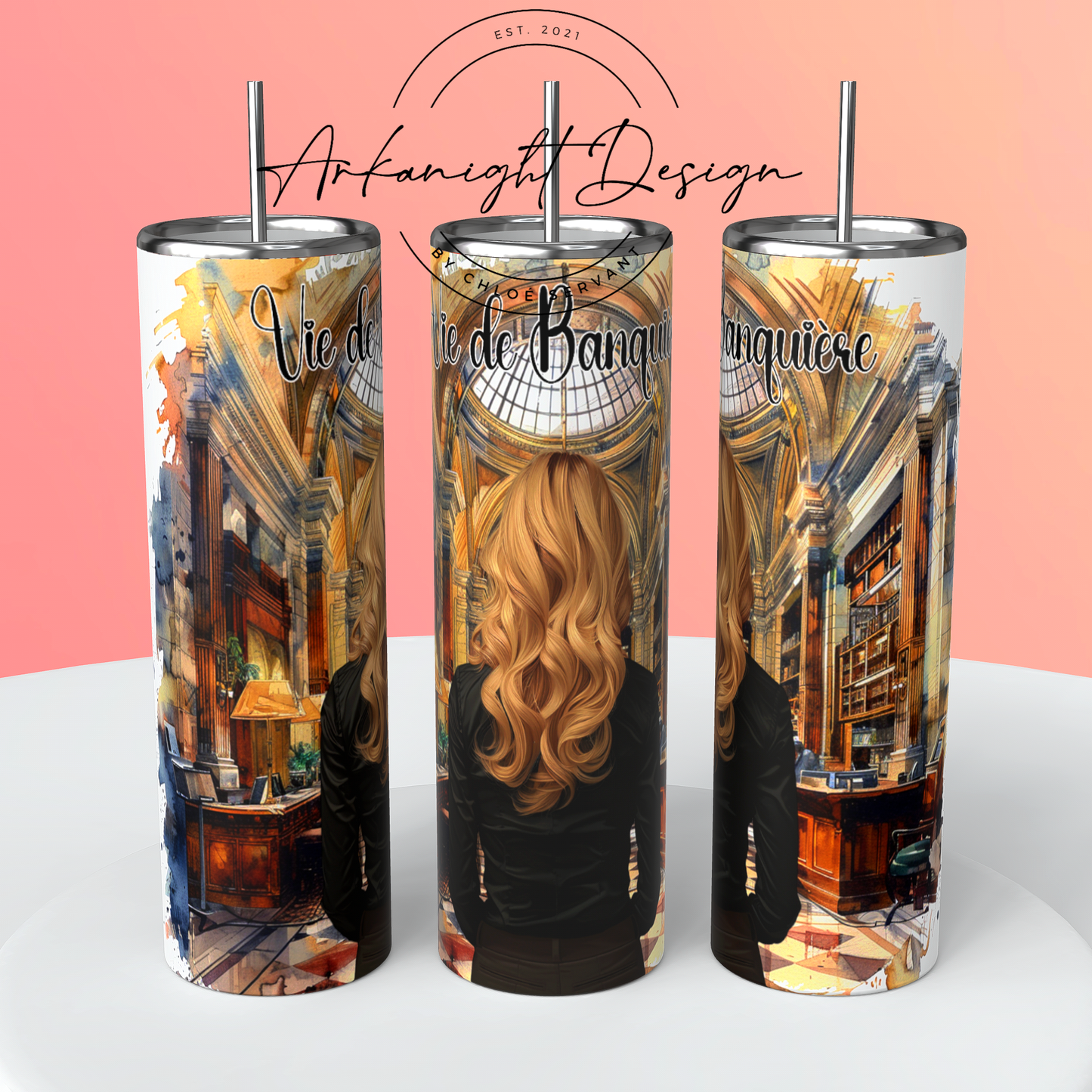 Gourde sur commande - Vie de Banquière - Cheveux Blond