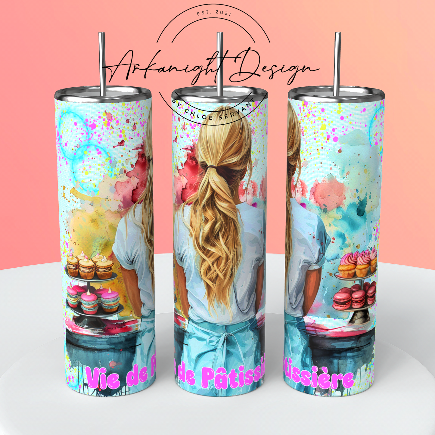 Gourde sur commande - Vie de Pâtissière- Cheveux Blond