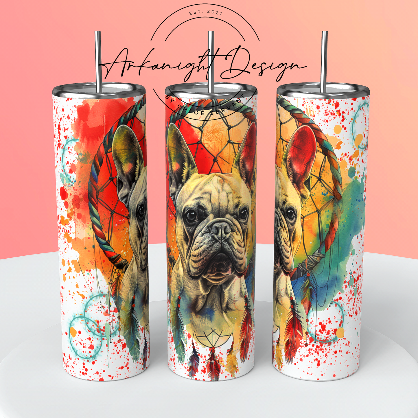 Numérique - Watercolor Boho French Bulldog-03