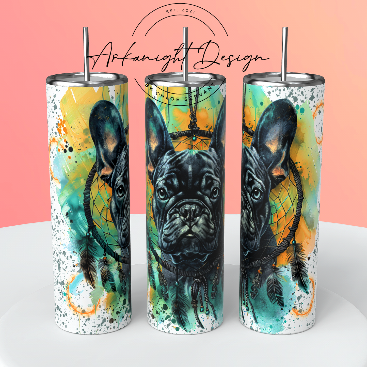 Numérique - Watercolor Boho French Bulldog-07