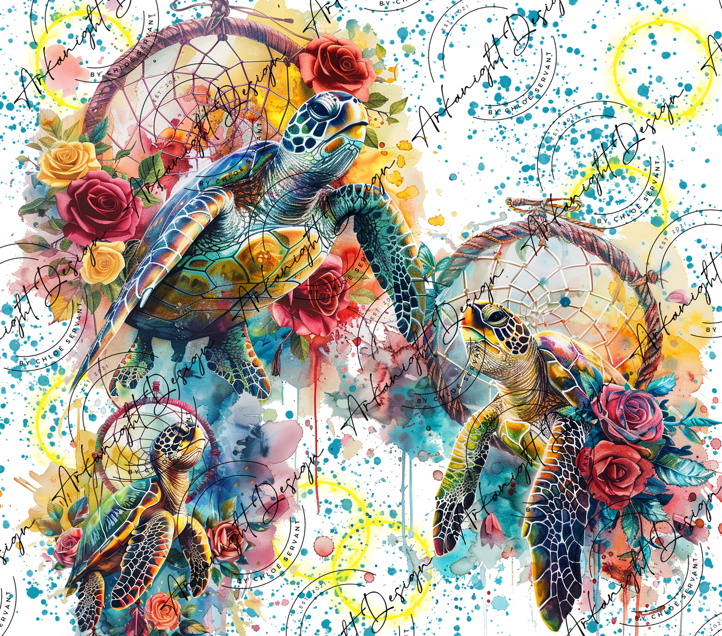 Numérique - Watercolor Boho Sea Turtle - 2