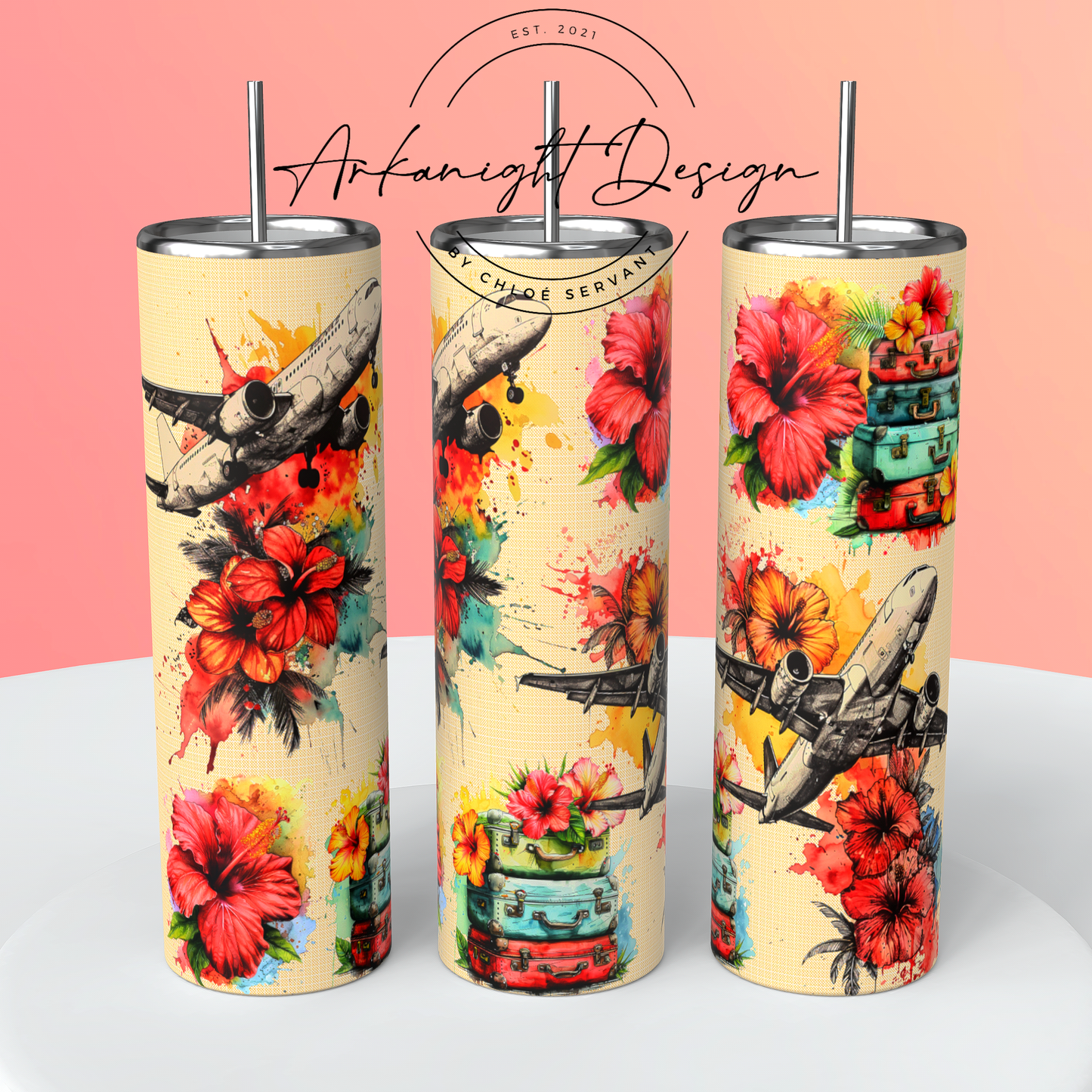 Numérique - Traveling - Plane & Hibiscus