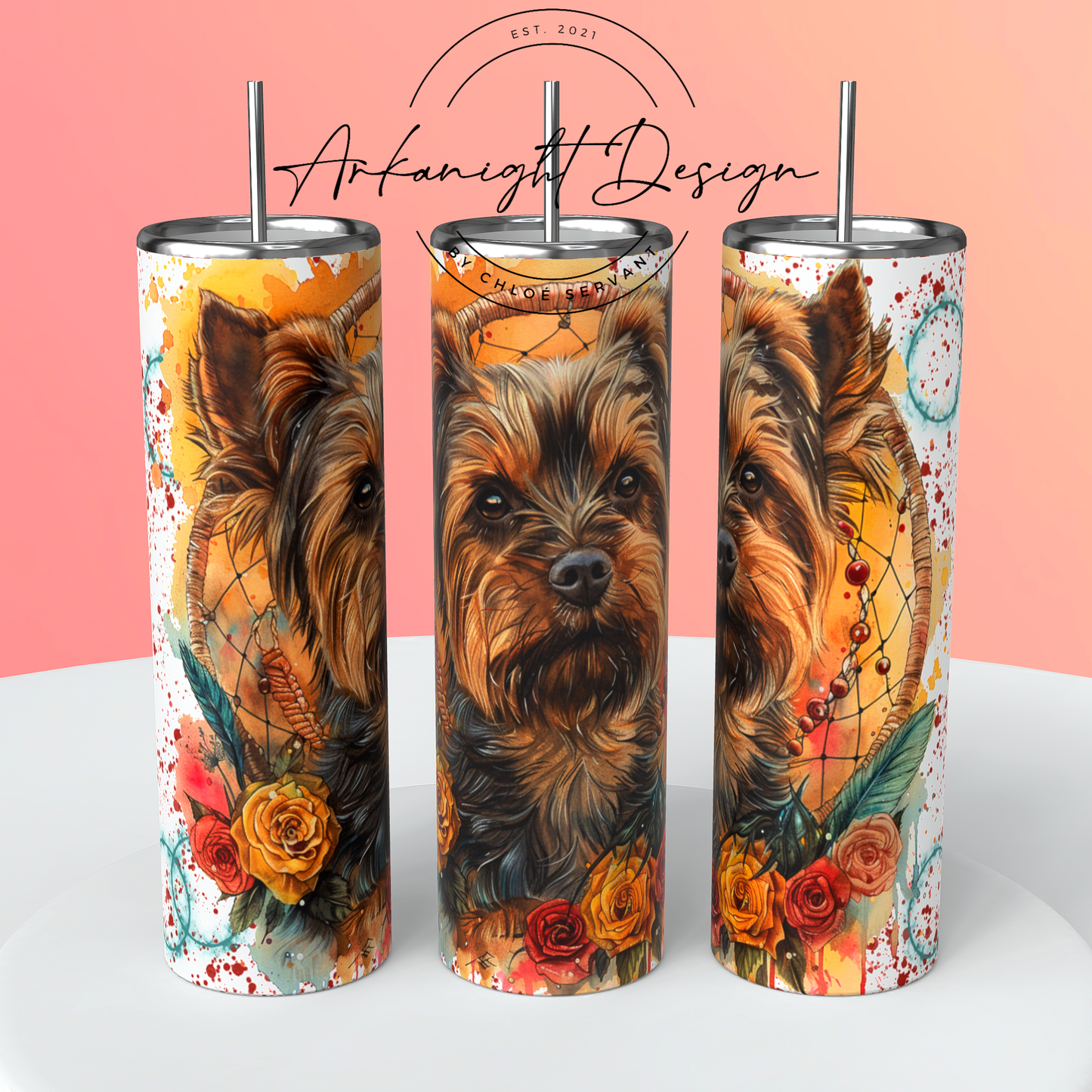 Gourde sur commande - Watercolor Boho Yorkshire