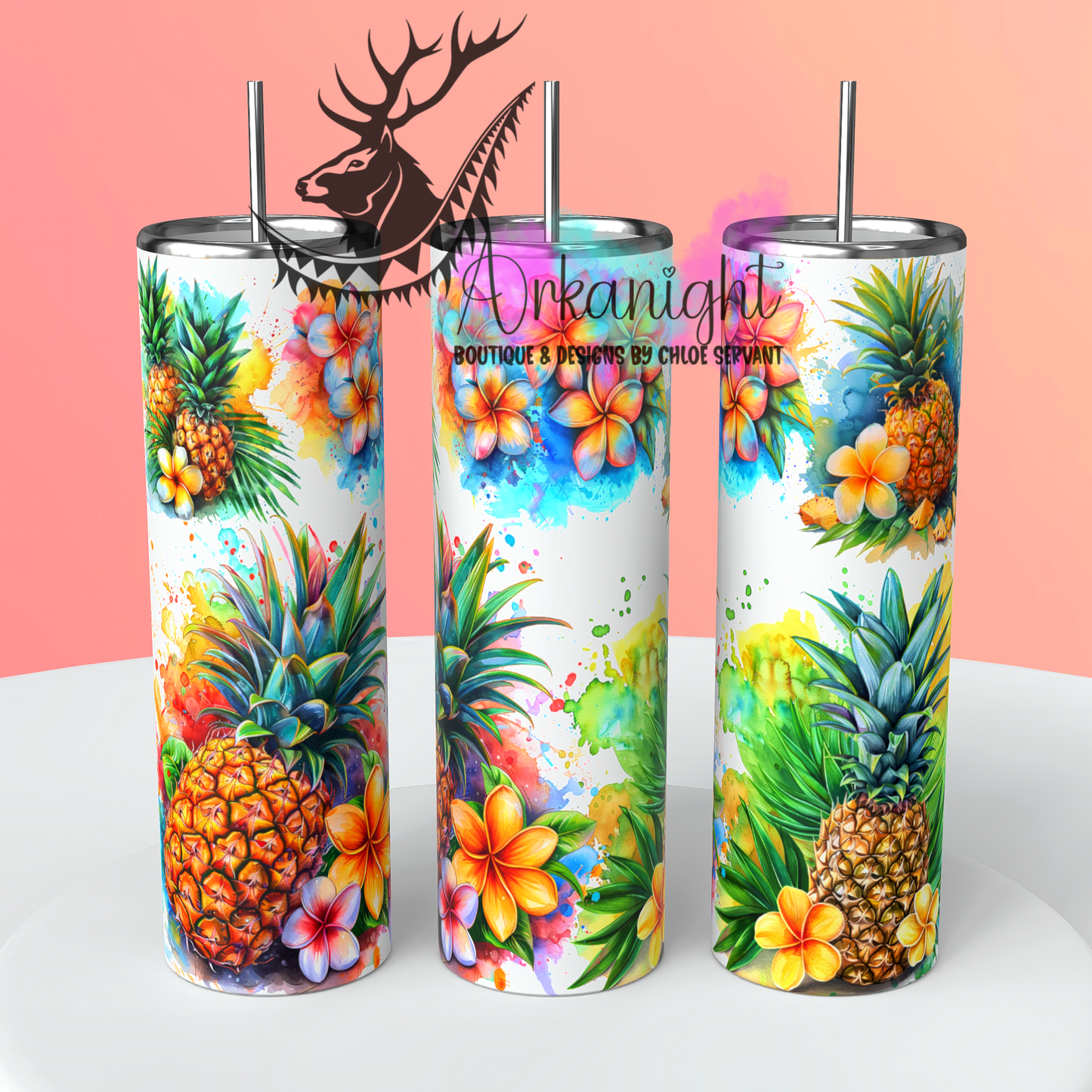 Gourde sur commande - Watercolor Pineapple