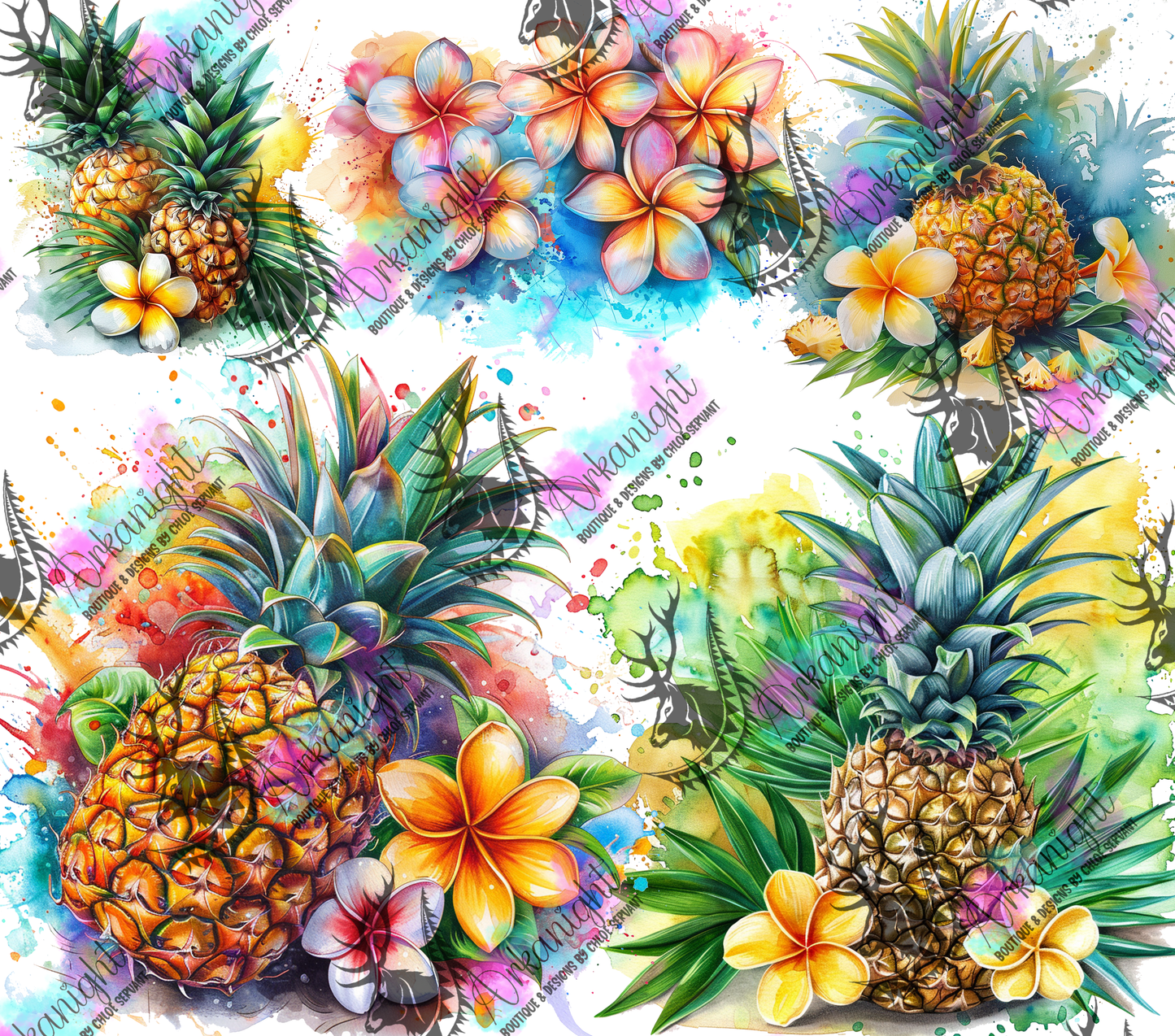 Numérique - Watercolor Pineapple
