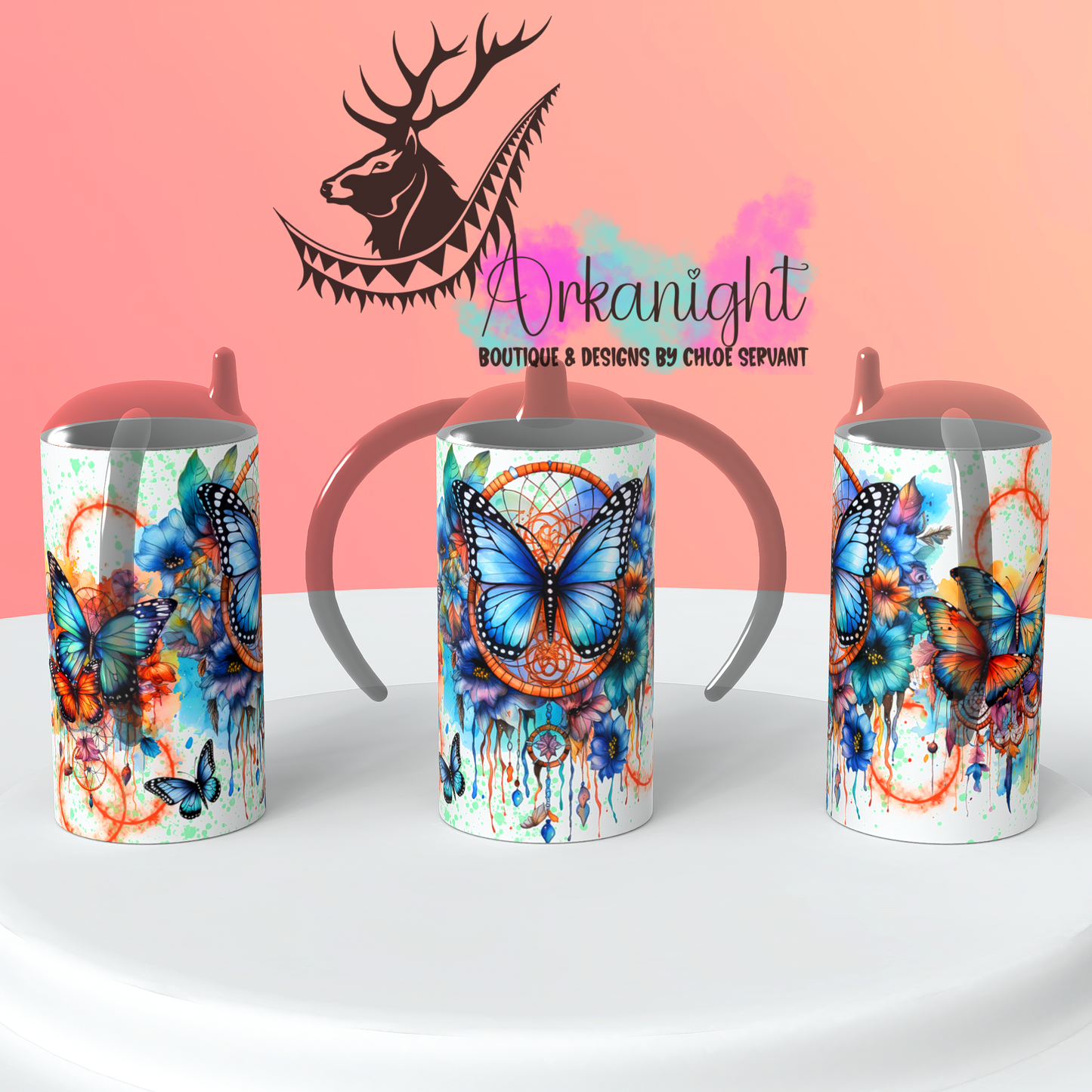 Gourde - Biberon Évolutif sur commande - Watercolor Boho Butterfly