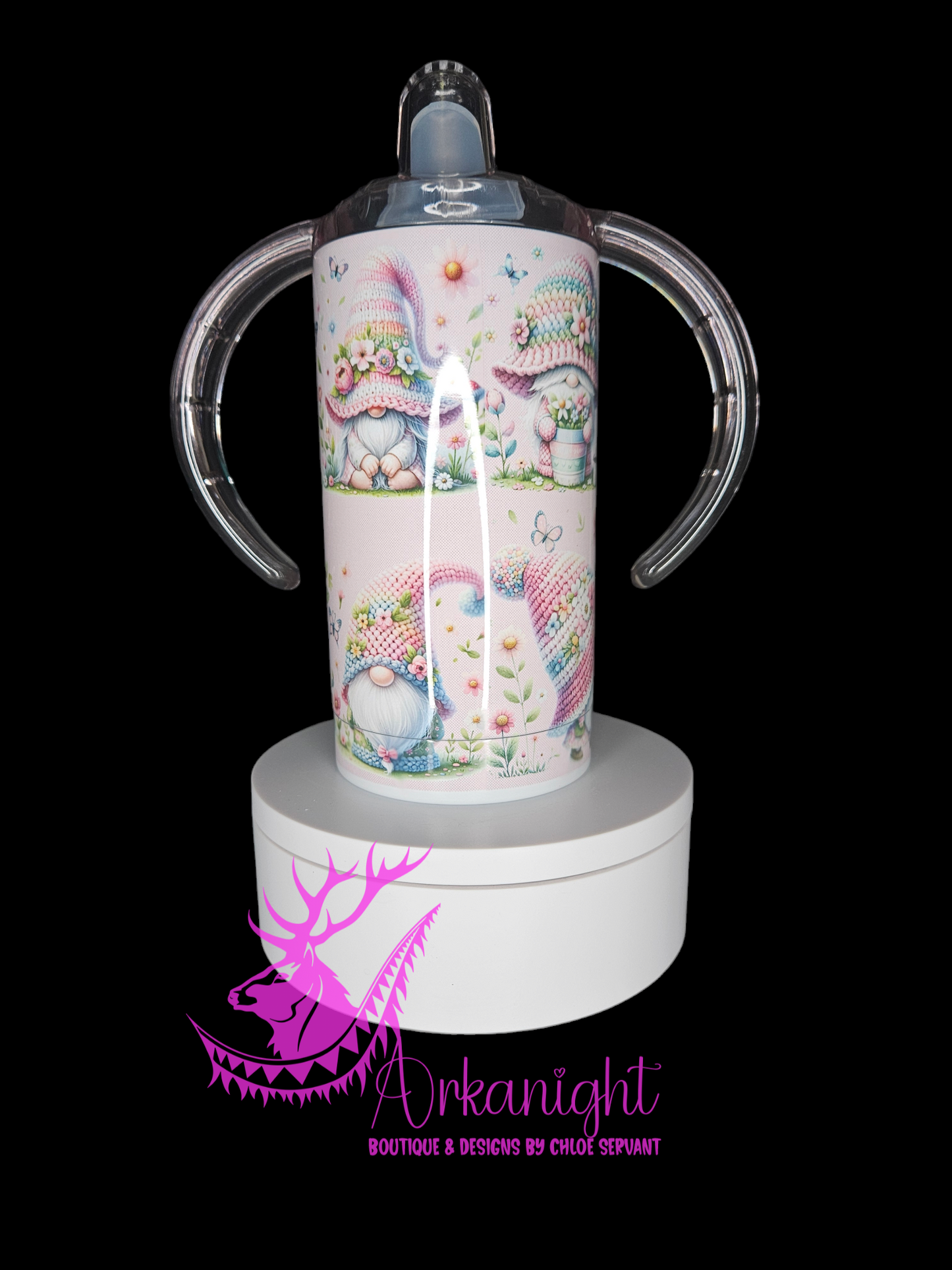 Gourde - Biberon Évolutif sur commande - Pink Summer Gnome