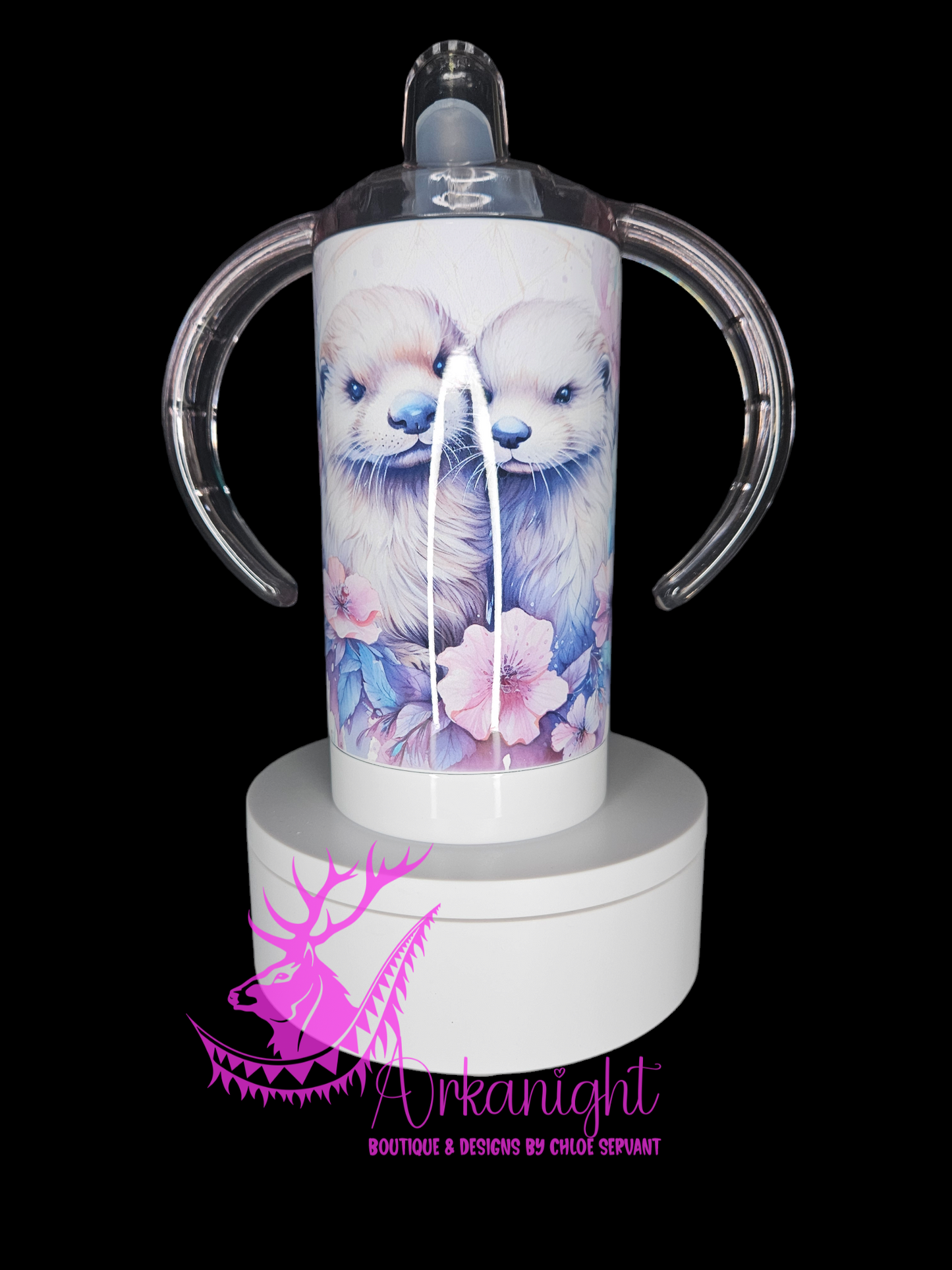 Gourde - Biberon Évolutif sur commande - Watercolor Boho Pastel Otter