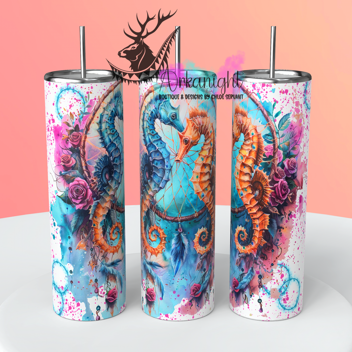 Numérique - Watercolor Boho Seahorses