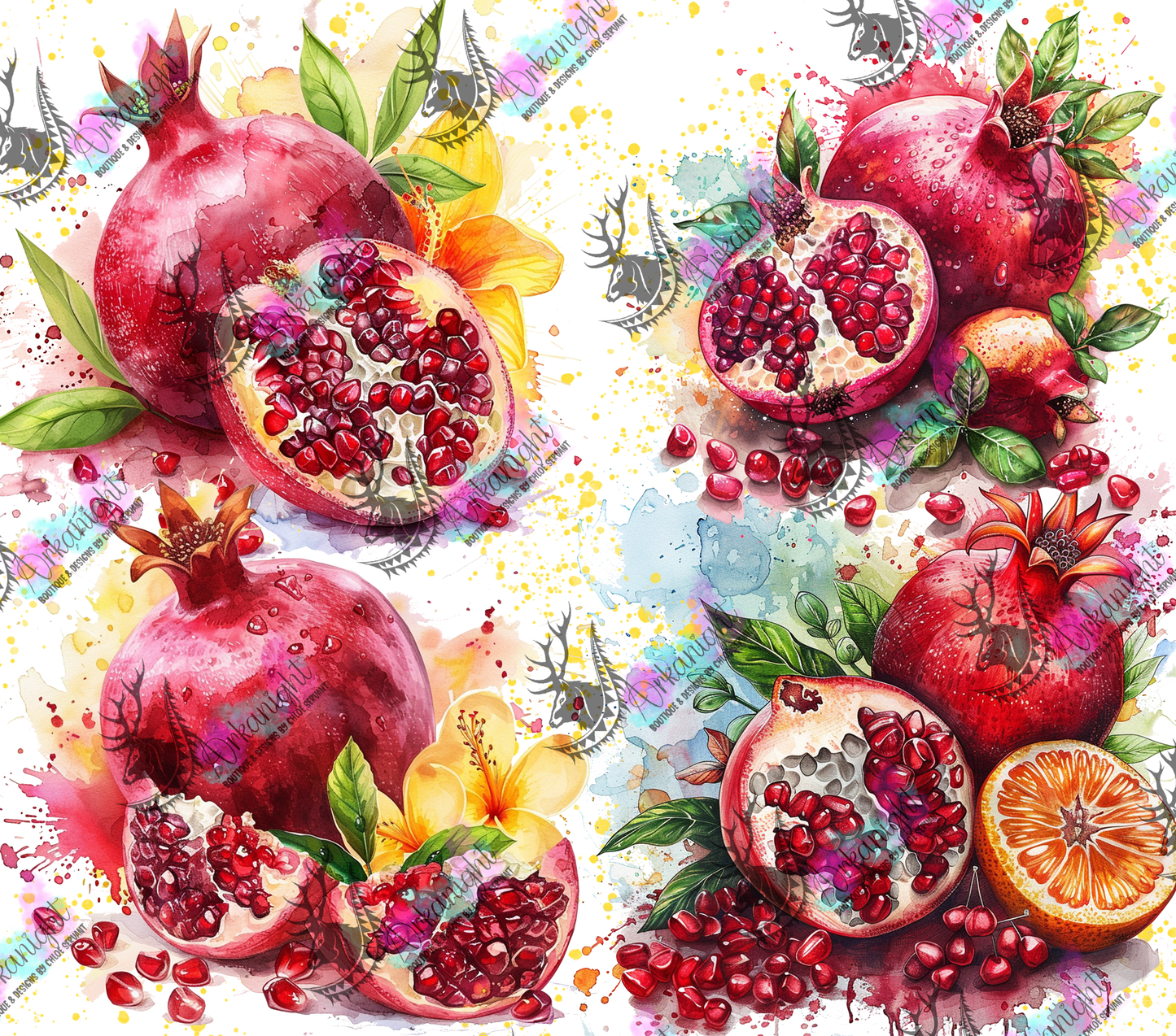 Numérique - Watercolor Pomegrenate