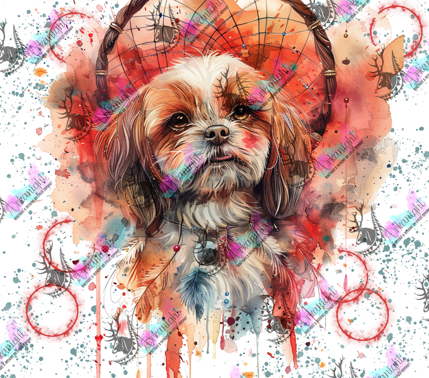 Numérique - Watercolor Boho Shih Tzu 2.0