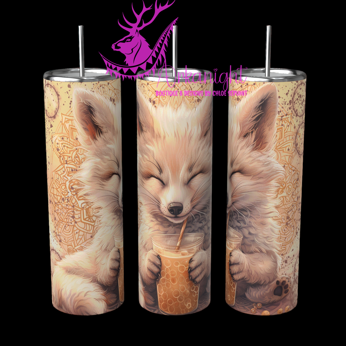 Gourde sur commande - Bubble Tea Fox