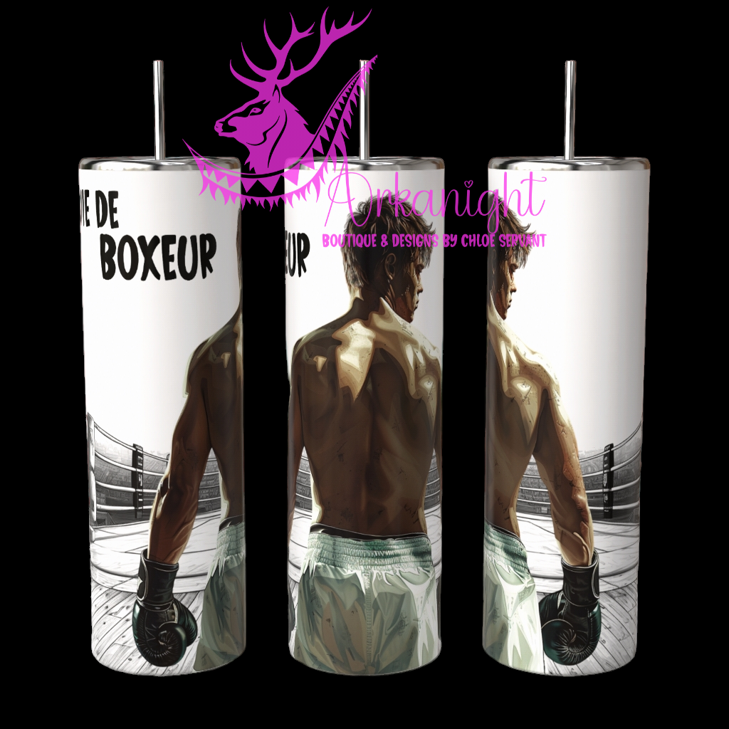 Gourde sur commande - Vie de Boxer - Blanc