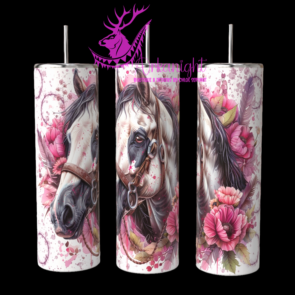 Gourde sur commande - Paint Horse - Pink - 02