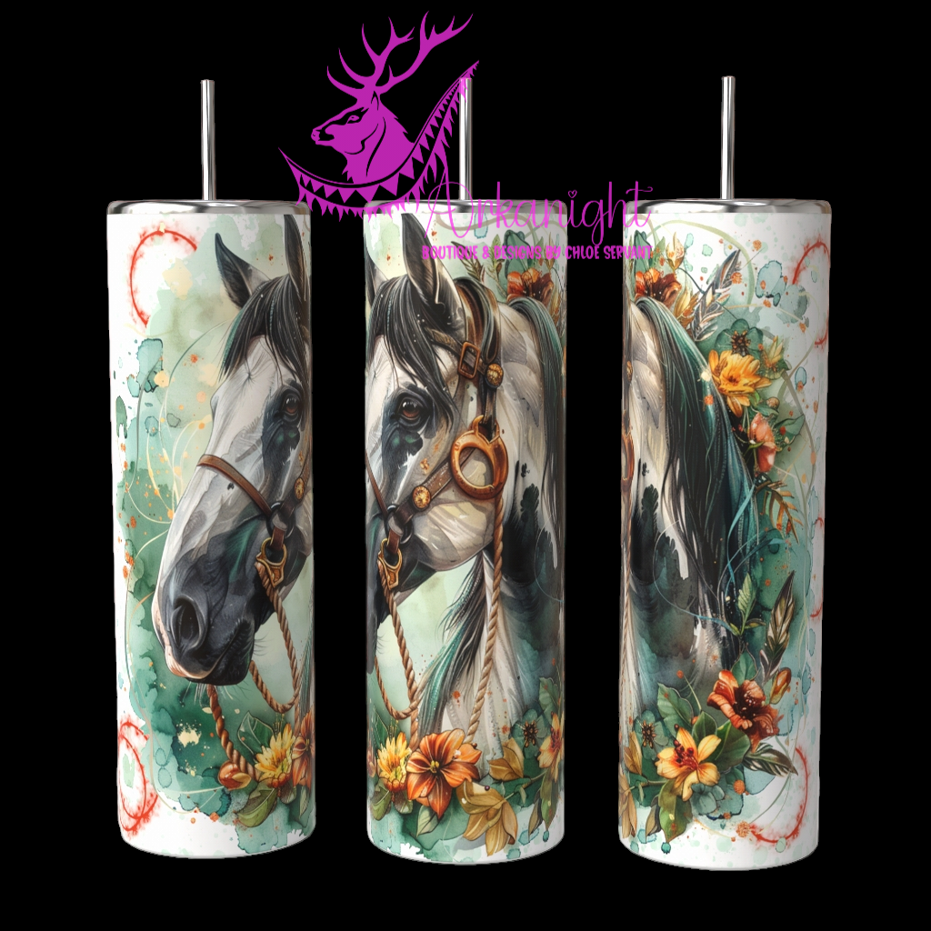 Gourde sur commande - Paint Horse - Green - 02