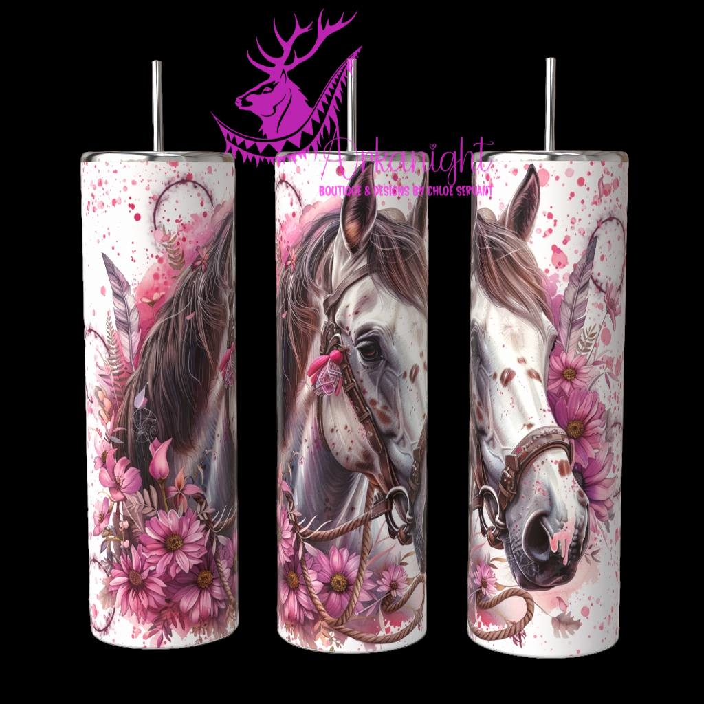 Gourde sur commande - Paint Horse - Pink - 01