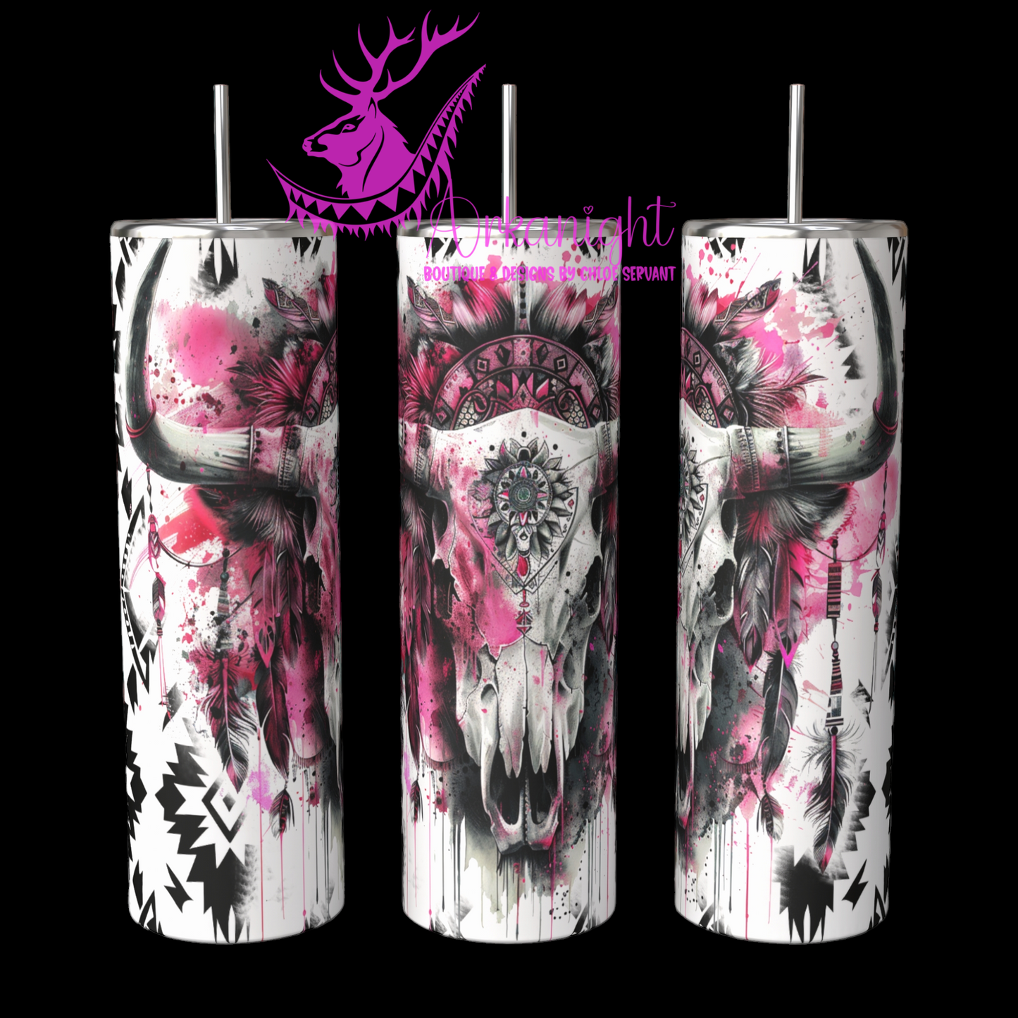 Gourde sur commande - Pink Aztec Bramabull