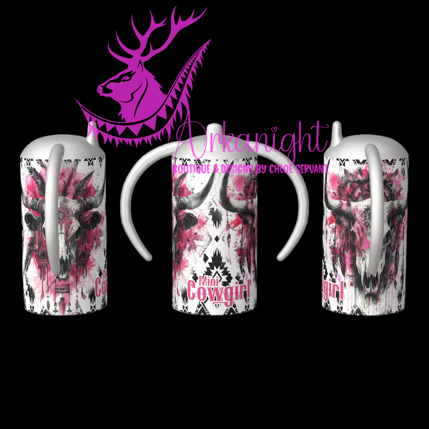 Gourde - Biberon Évolutif sur commande - Pink Aztec Bramabull- Mini Cowgirl