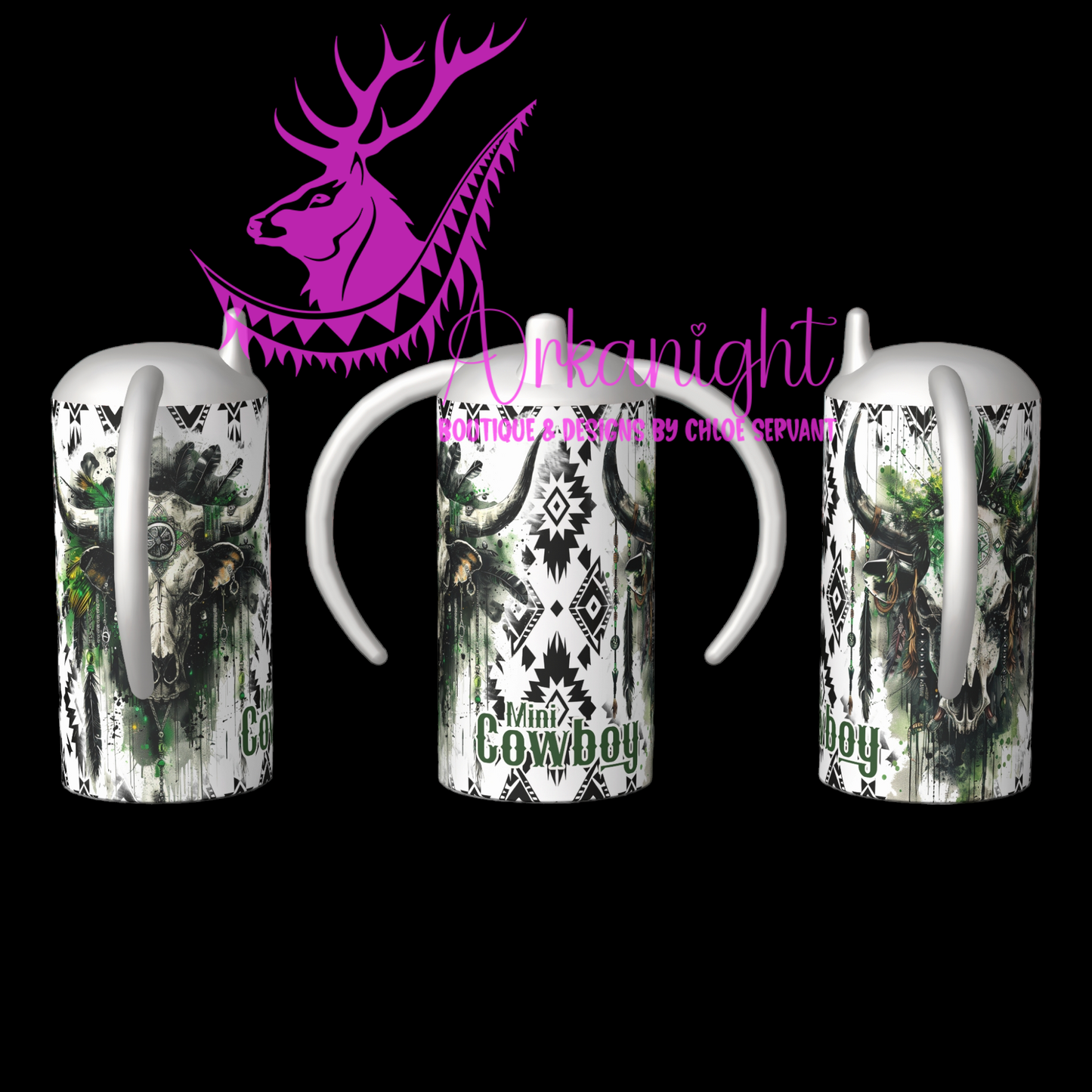 Gourde - Biberon Évolutif sur commande - Green Aztec Bramabull- Mini Cowboy